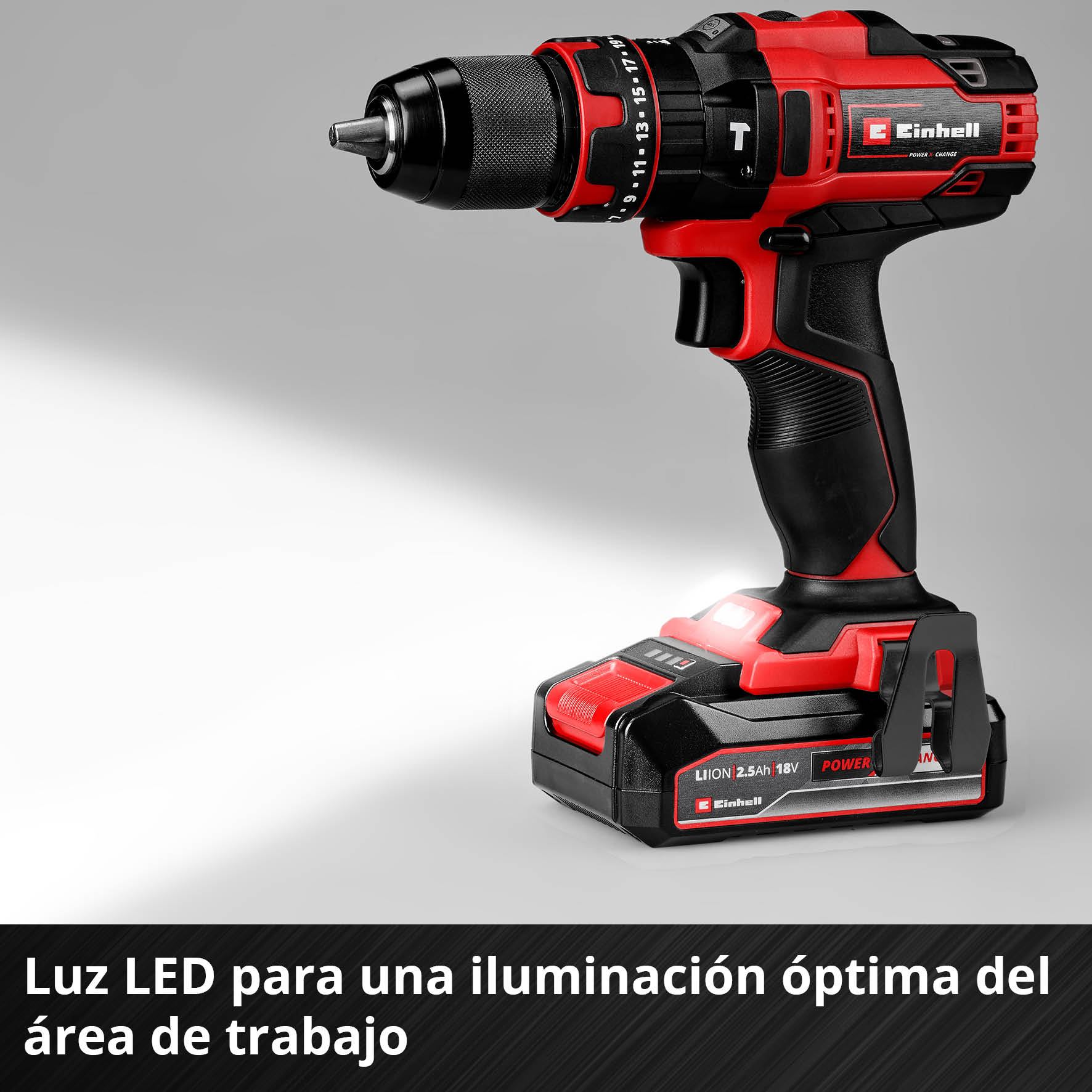 Taladro Einhell TE-CD 18/44 Li-i (1x2,5Ah) Rojo-5