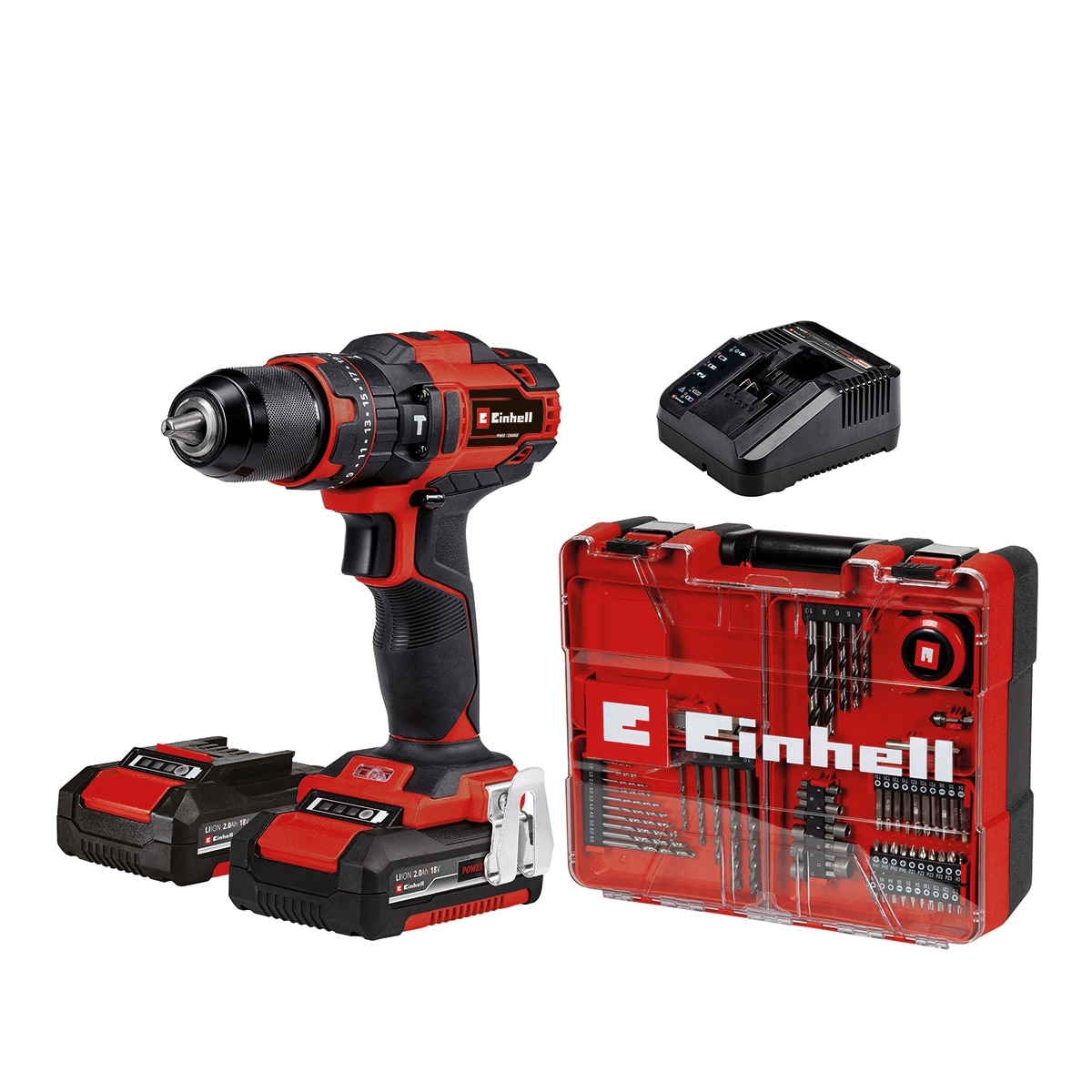 Imagen 0 de Taladro sin cable Einhell TE-CD 18/40 Li-i +64 piezas (2x2,0Ah)