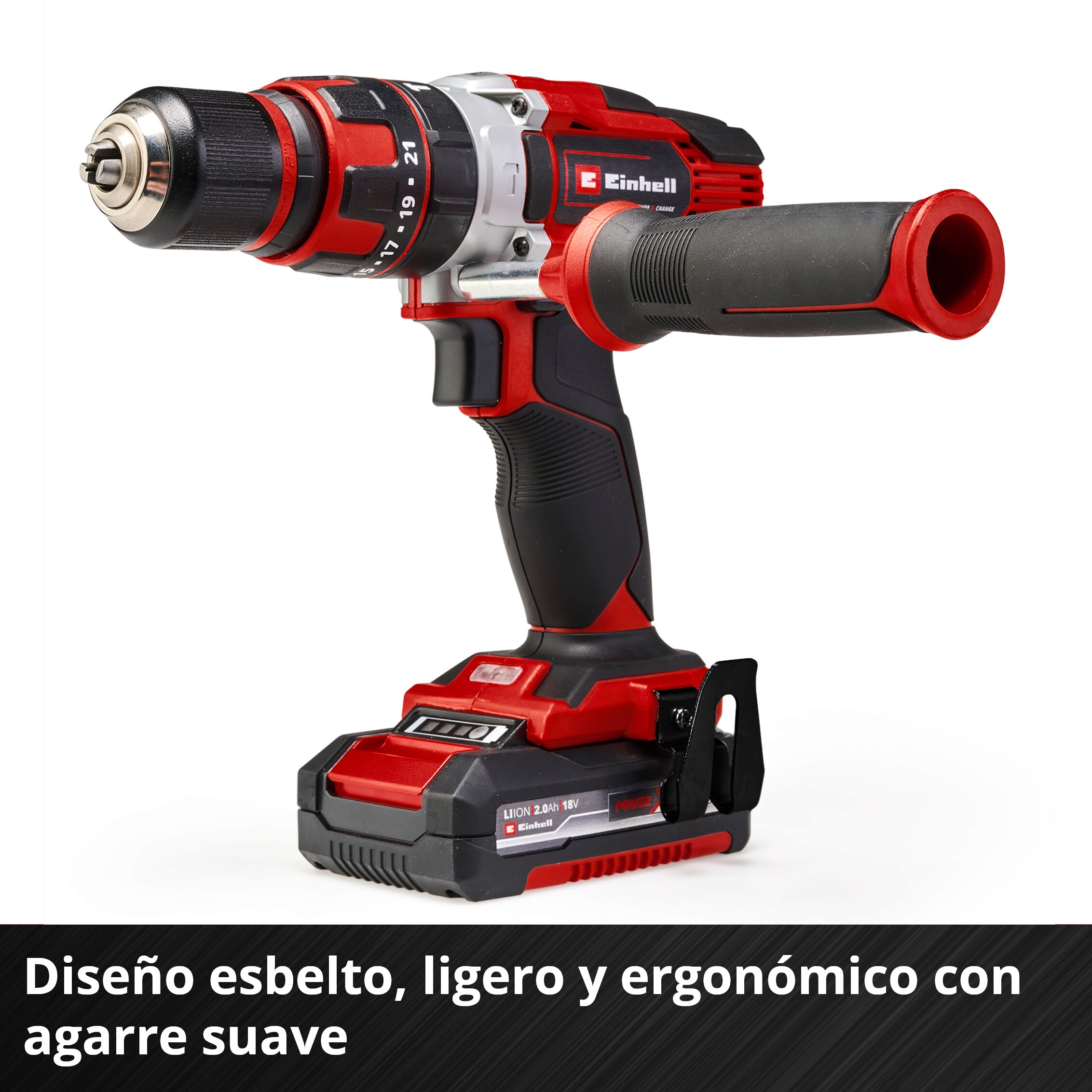 Taladro sin cable percutor Einhell TE-CD 18/48 Li-i Solo sin batería Rojo-4