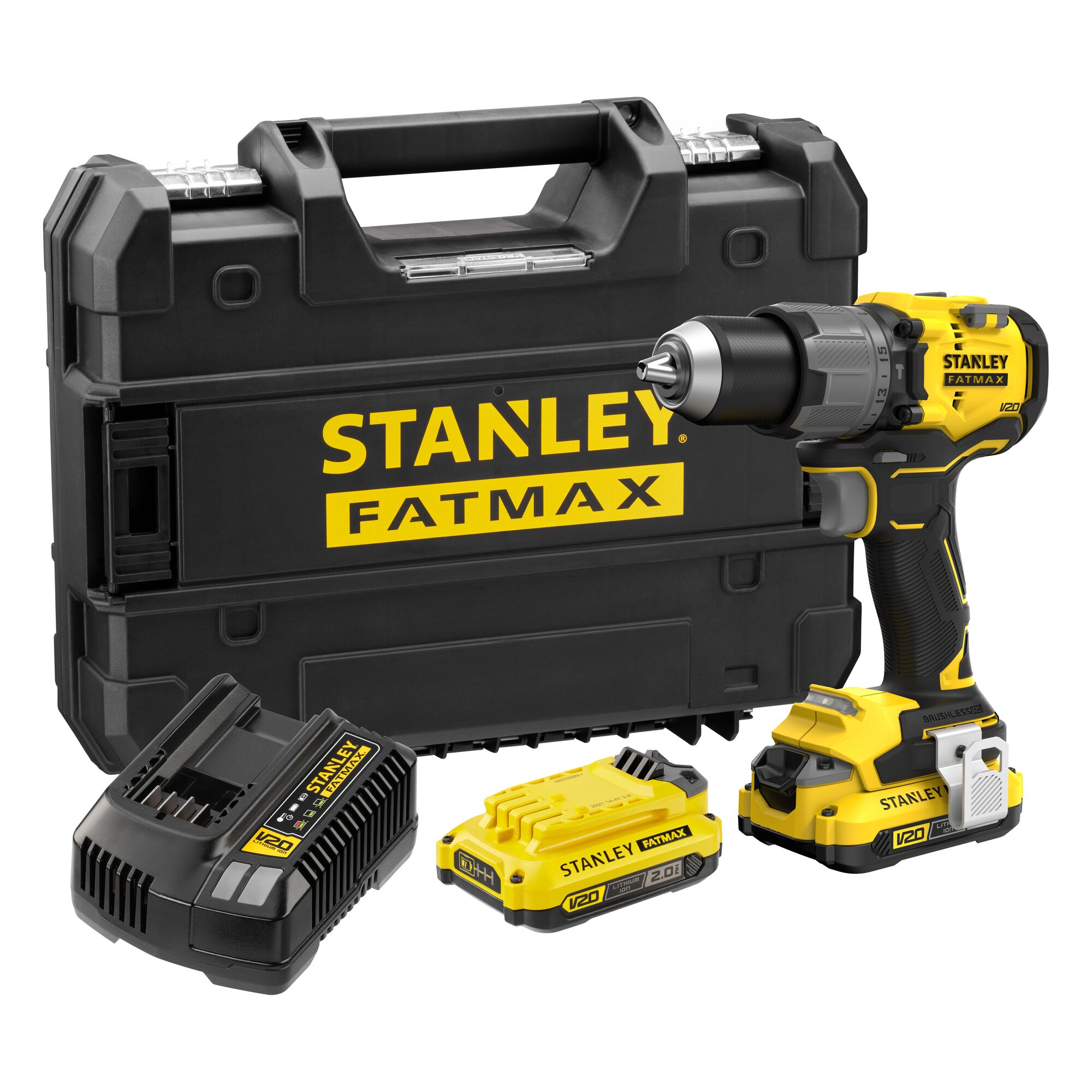 Imagen 0 de Taladro Percutor Stanley Brushless 18V 2x2 Ah Prostack