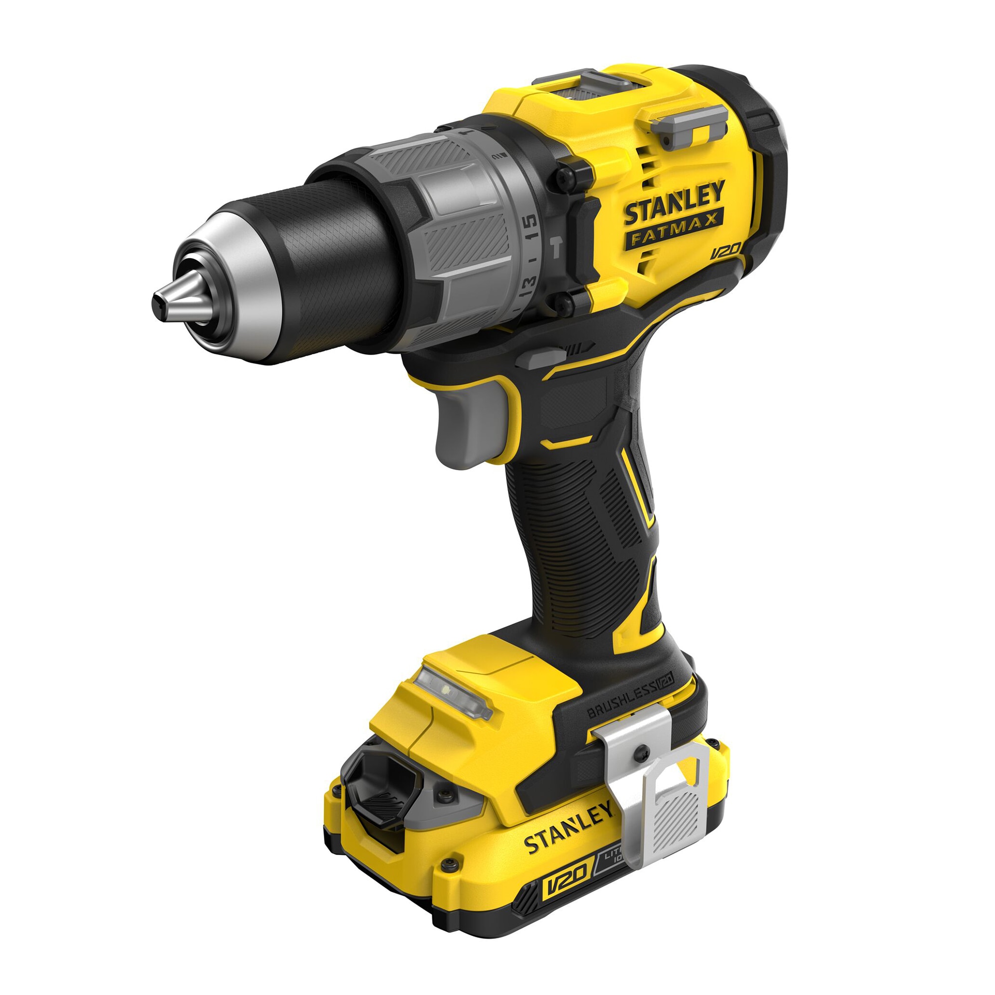 Taladro Percutor Stanley Brushless 18V 2x2 Ah Amarillo / Negro-7