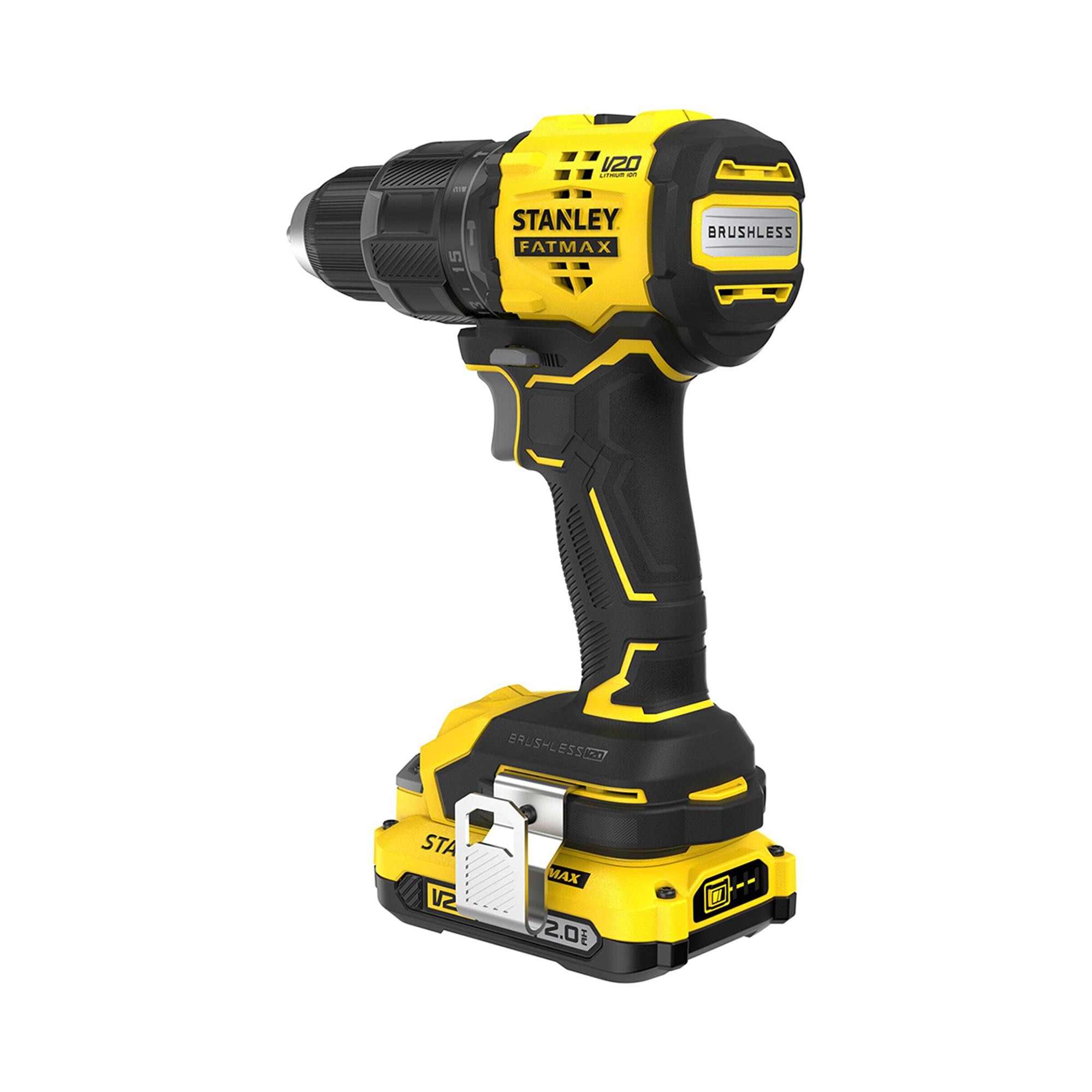 Taladro Percutor Stanley Brushless 18V 2x2 Ah Prostack Amarillo / Negro-2