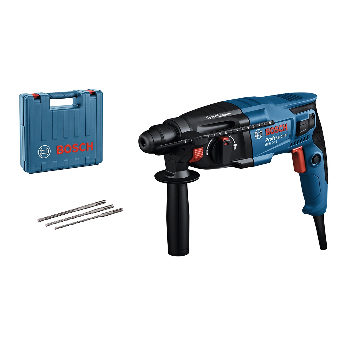 Bosch – Martillo Perforador Profesional SDS Plus Eléctrico con cable a red 720 W GBH 2-21.