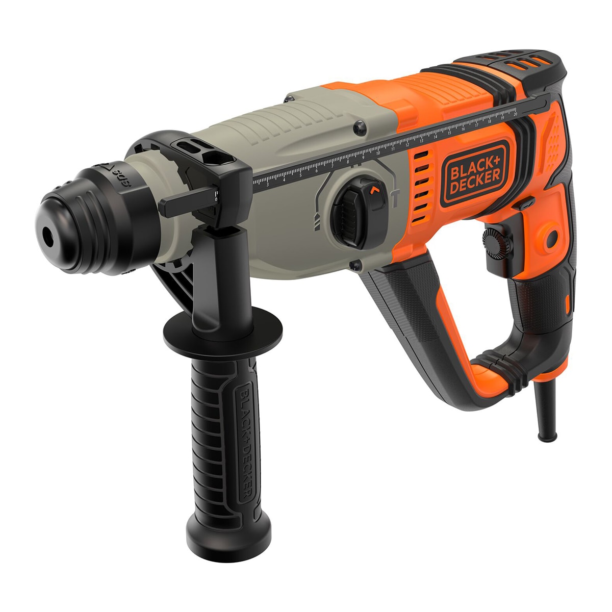 BLACK+DECKER – Martillo Eléctrico a red SDS-Plus 3 Modos 800 W con Maletín.