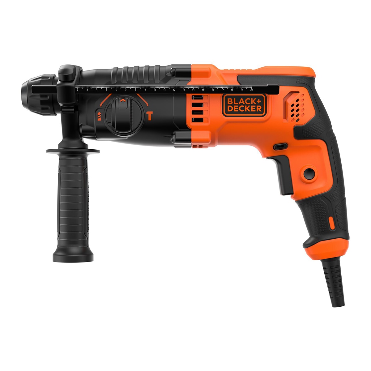 BLACK+DECKER – Martillo Eléctrico a red SDS-Plus 3 Modos 650 W con Maletín.
