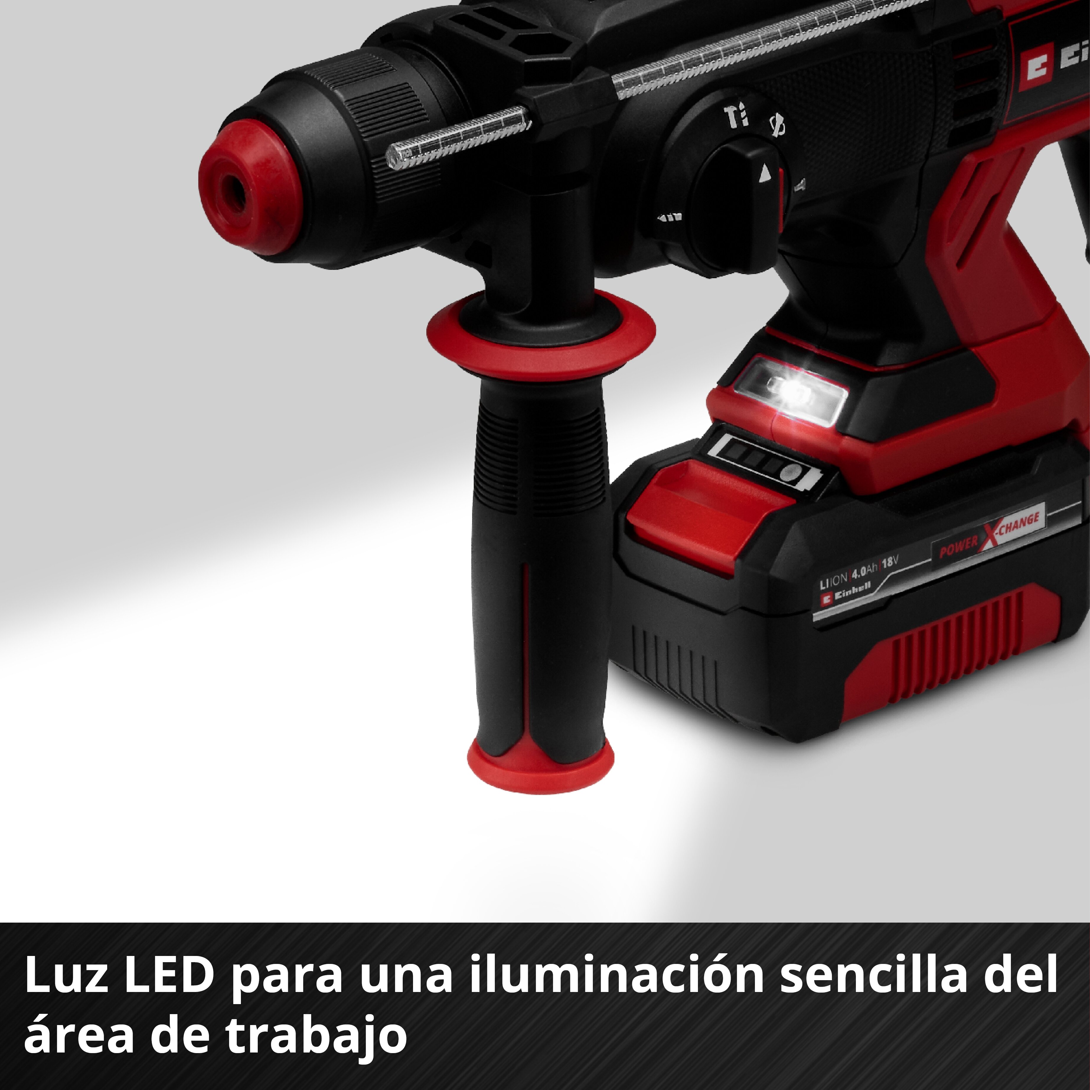Martillo percutor neumático Einhell TE-HD 18/20 Li (1x4.0Ah) Rojo-9