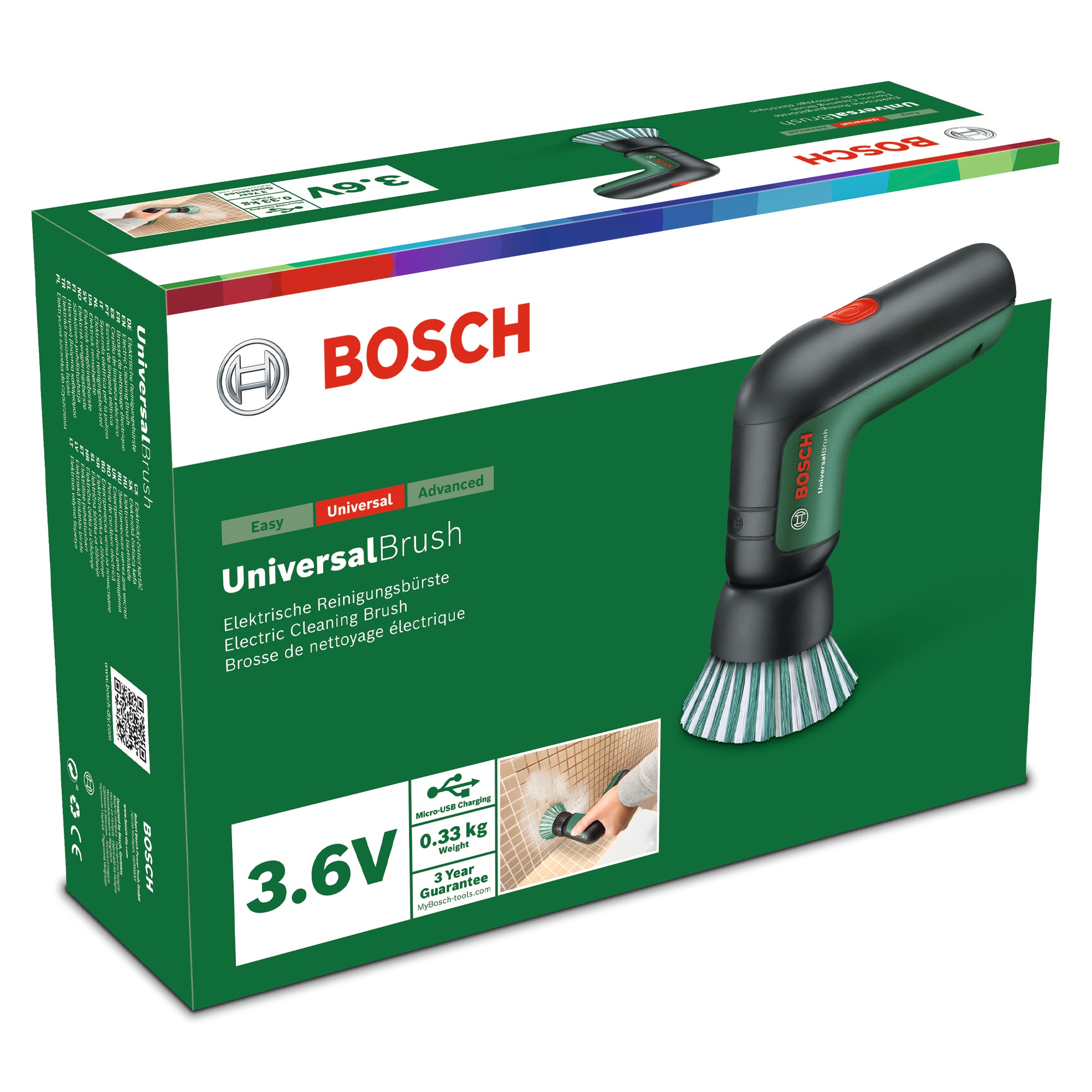 Cepillo Limpieza a Batería Universal Brush Verde / Negro-2