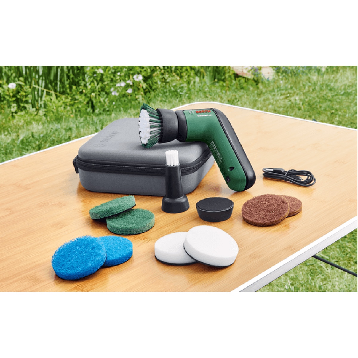 Cepillo de limpieza a batería Juego UniversalBrush Verde / Negro-3