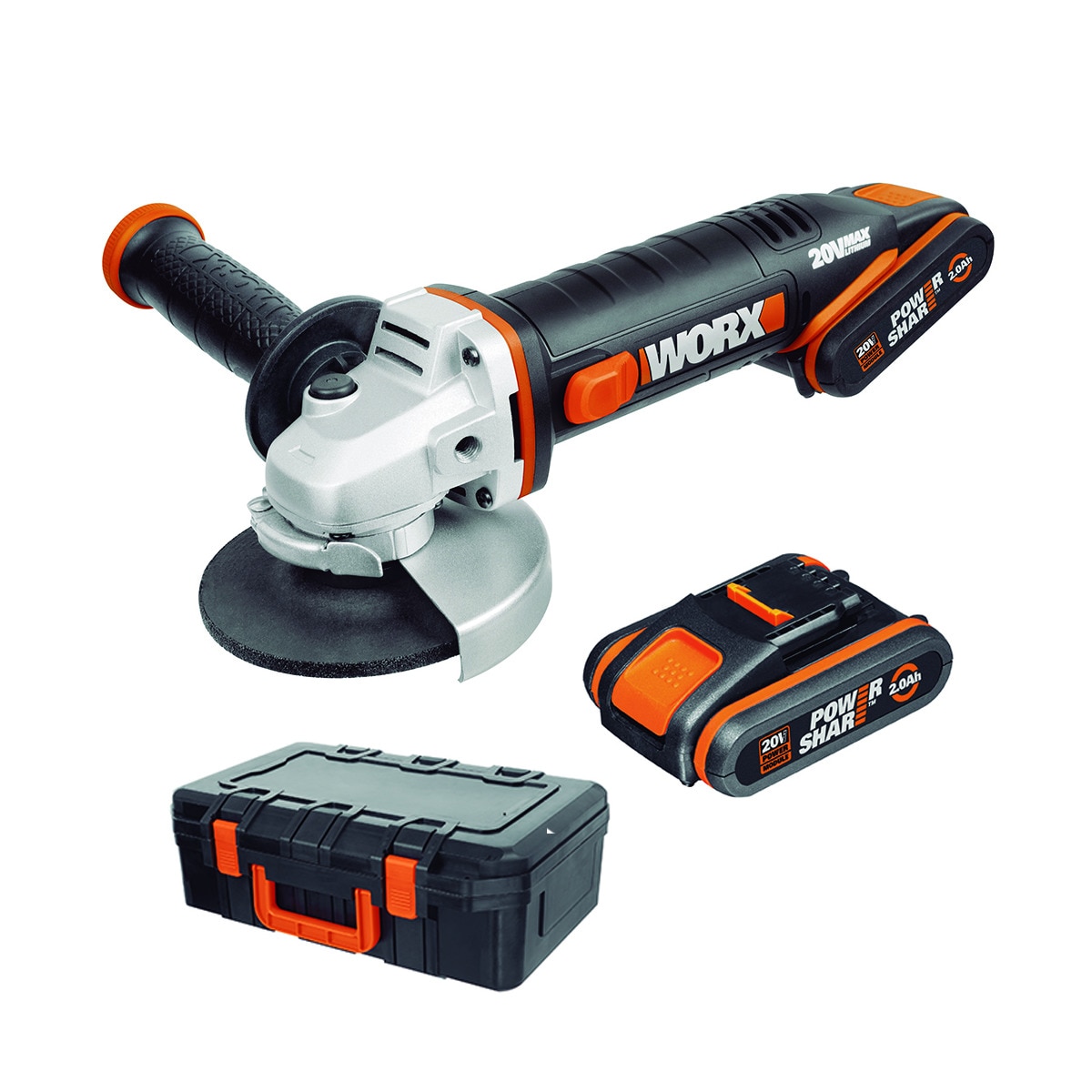Amoladora Angular 21V Sin Escobillas - 2 Baterías 4.0Ah, 13000 Rpm, Disco 125mm Para Cortar Y Pulir