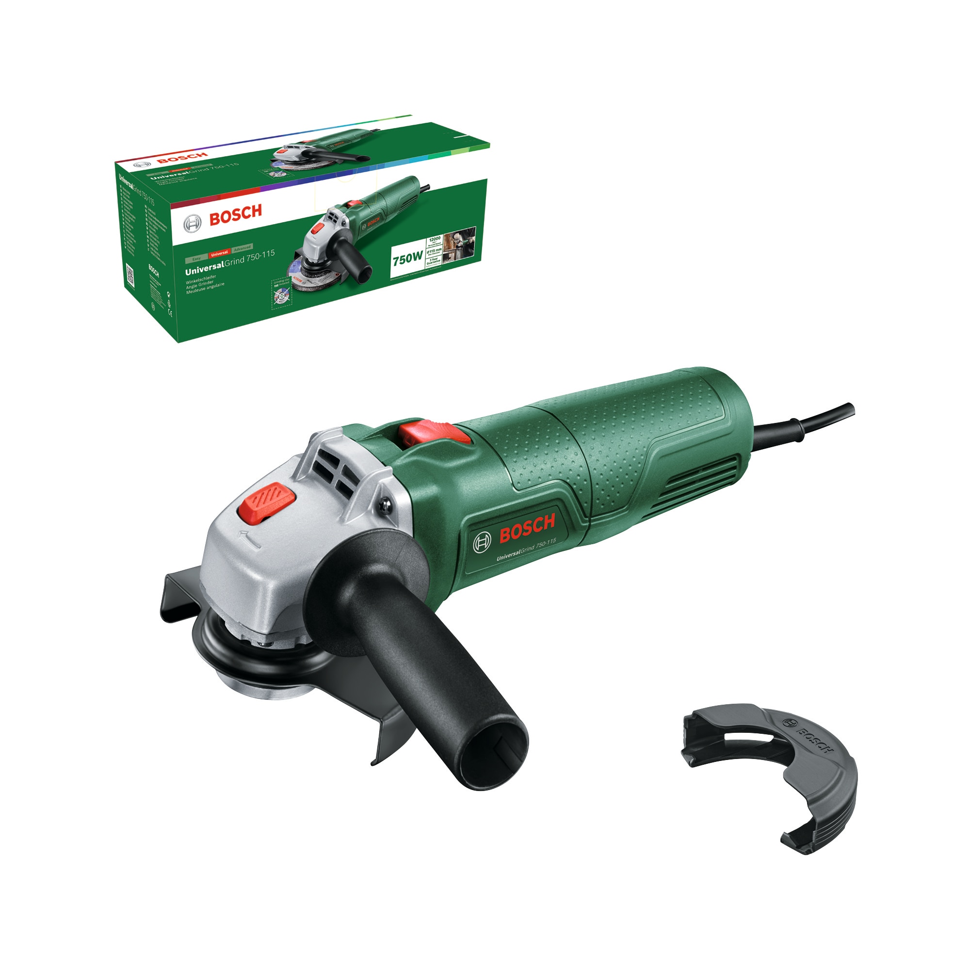 Amoladora Angular con cable a red eléctrica Universal Grind 750 W - Ø 115 mm Verde-2