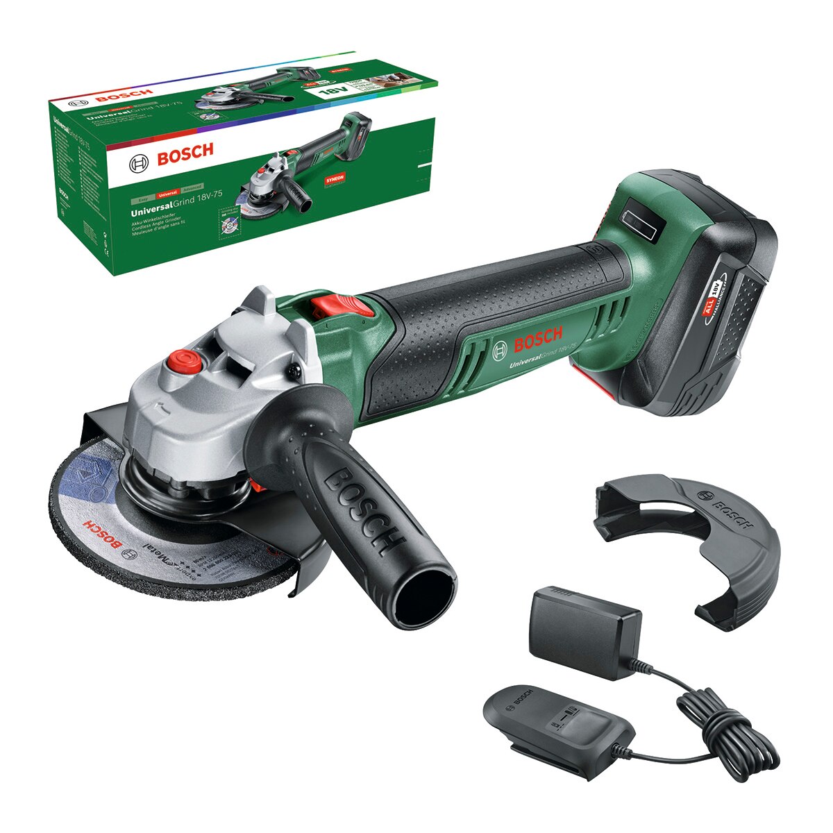 Mini Amoladora UniversalGrind 18V-75 Power for All Disco Ø 125 mm Verde / Negro-2