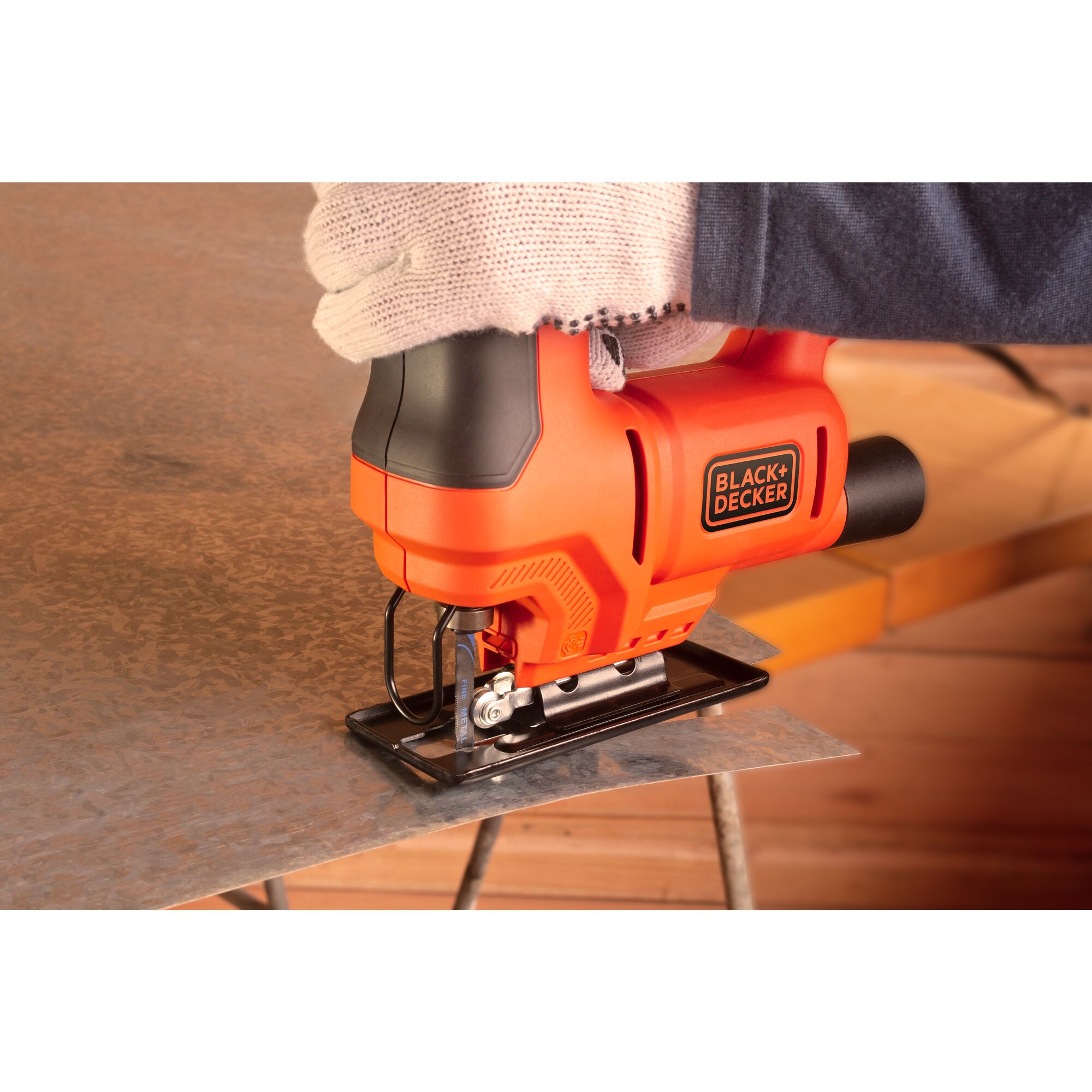 Sierra Caladora Eléctrica a red con cable 400 W BES602-QS Negro / Naranja-9
