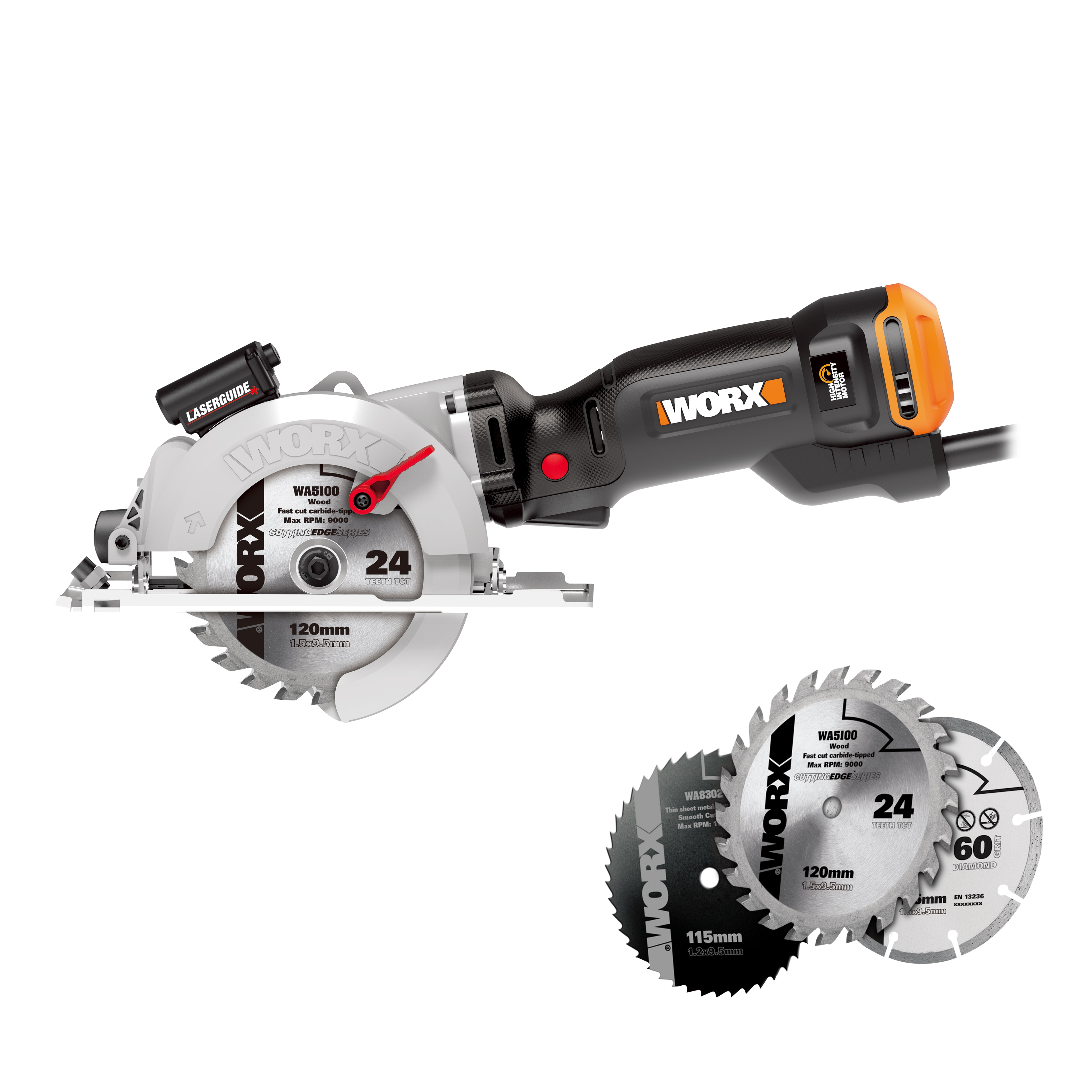 Worx – Sierra Circular Portátil Eléctrica a red WorxSaw XL WX427 710 W + Maletín.