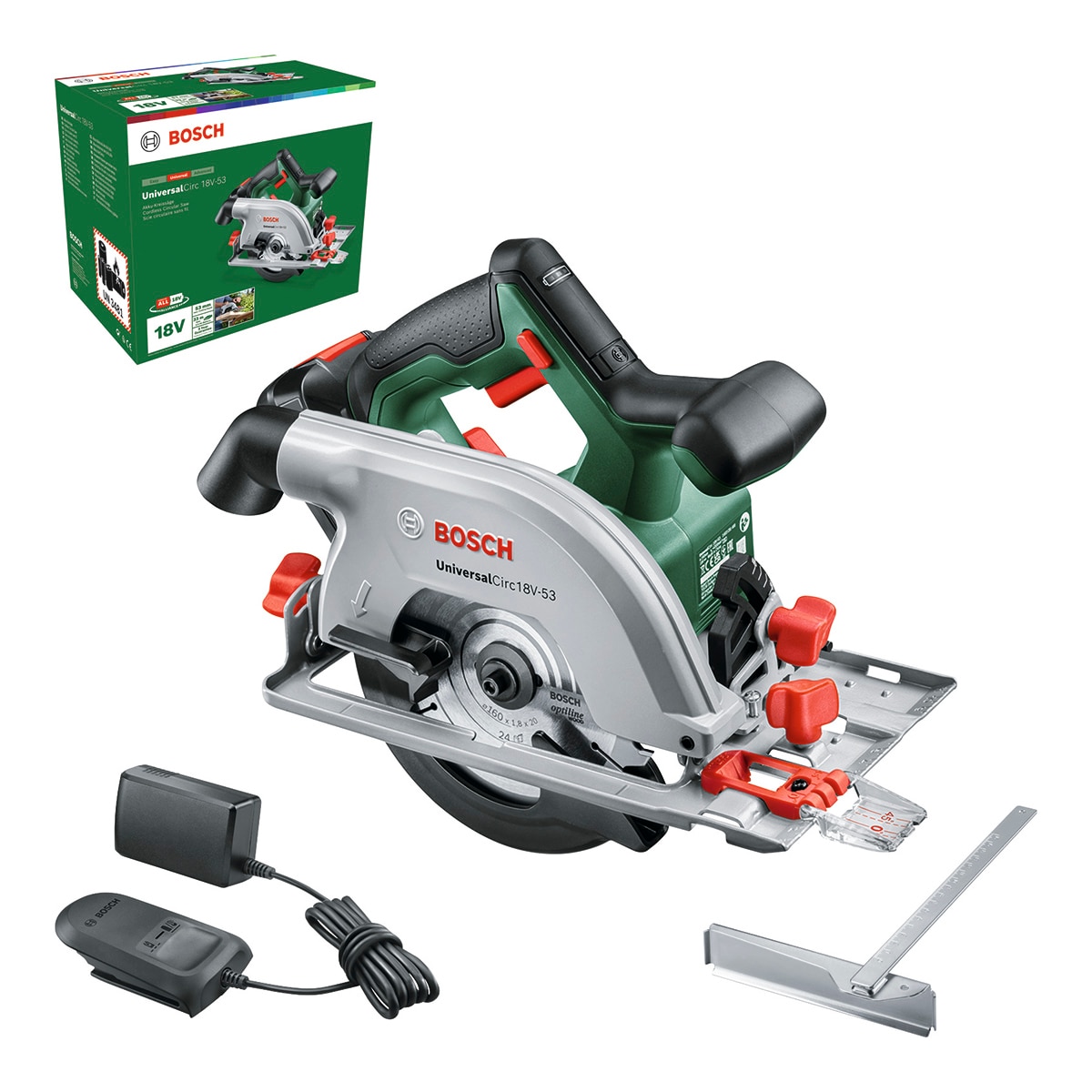 Sierra Circular a Batería 18V-53 Verde / Negro-9