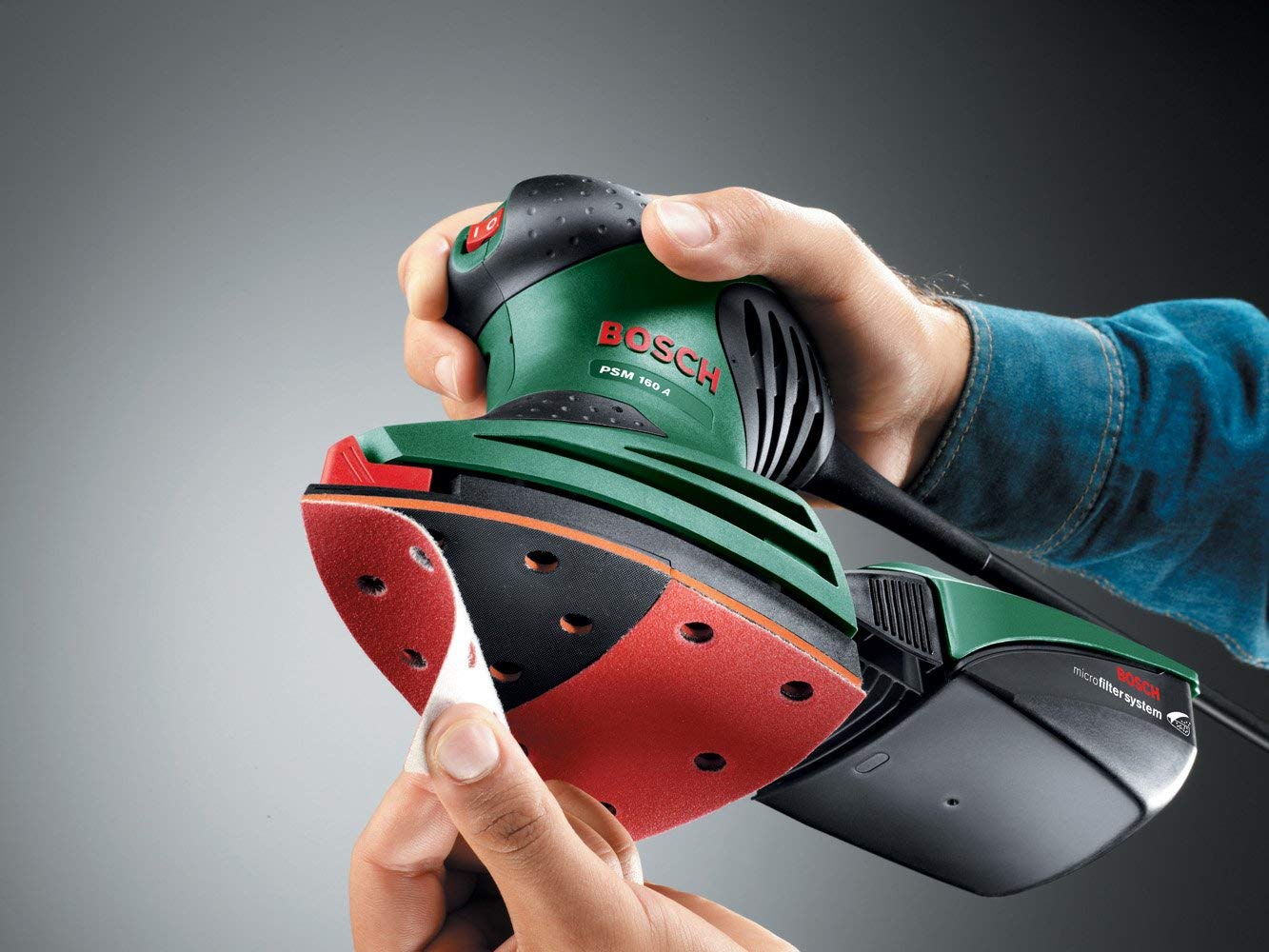 Lijadora Mouse Eléctrica con cable a red 160 W PSM 160 SET Verde-3