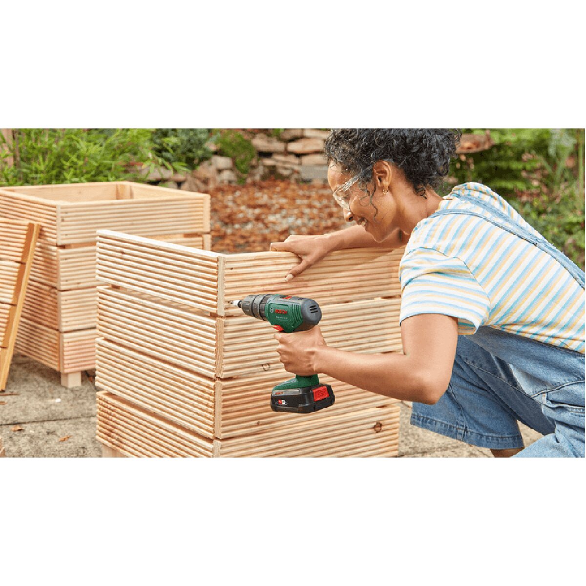 Taladro Percutor a Batería EasyImpact 18V con Batería y Cargador Verde / Negro-4