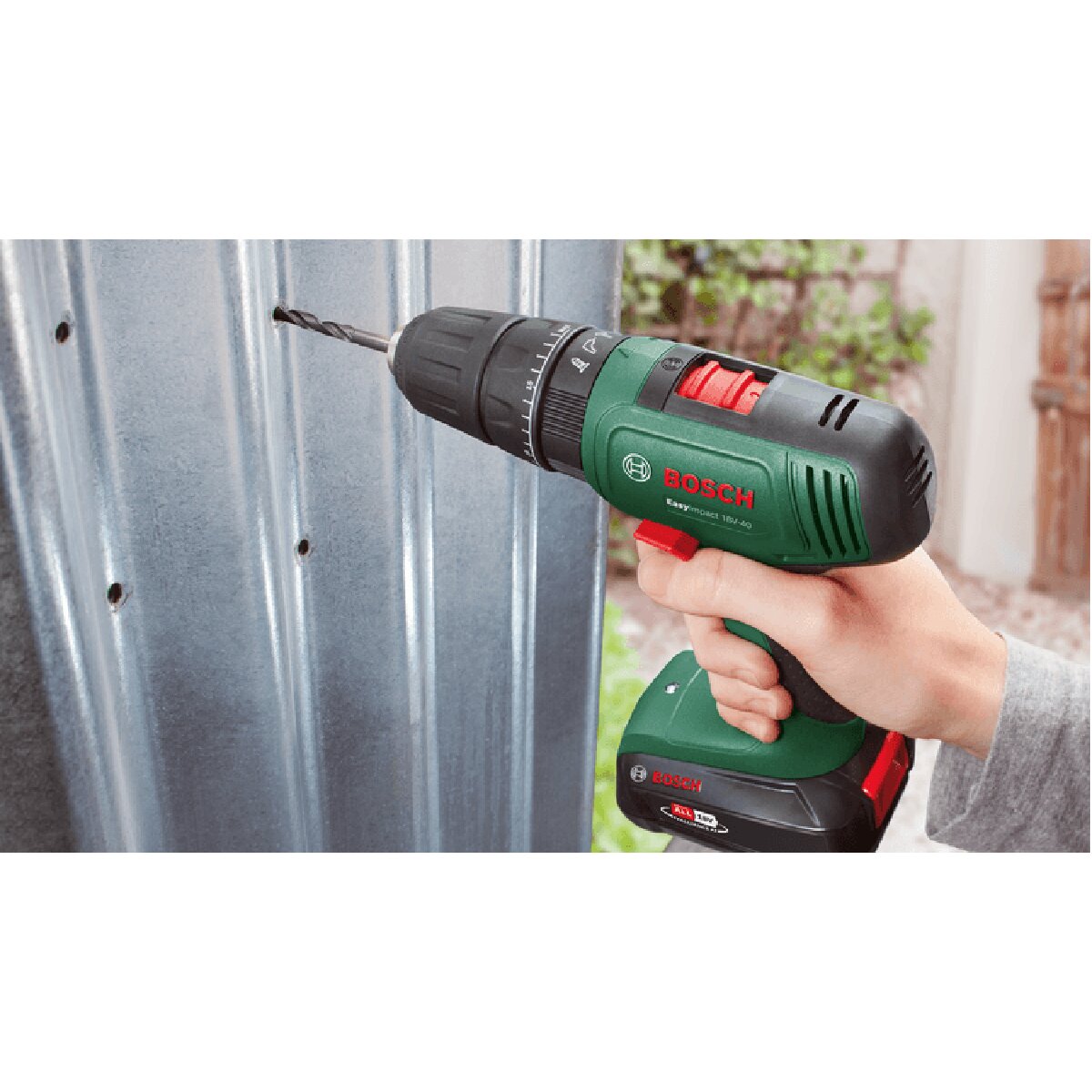 Taladro Percutor a Batería EasyImpact 18V con Batería y Cargador Verde / Negro-7