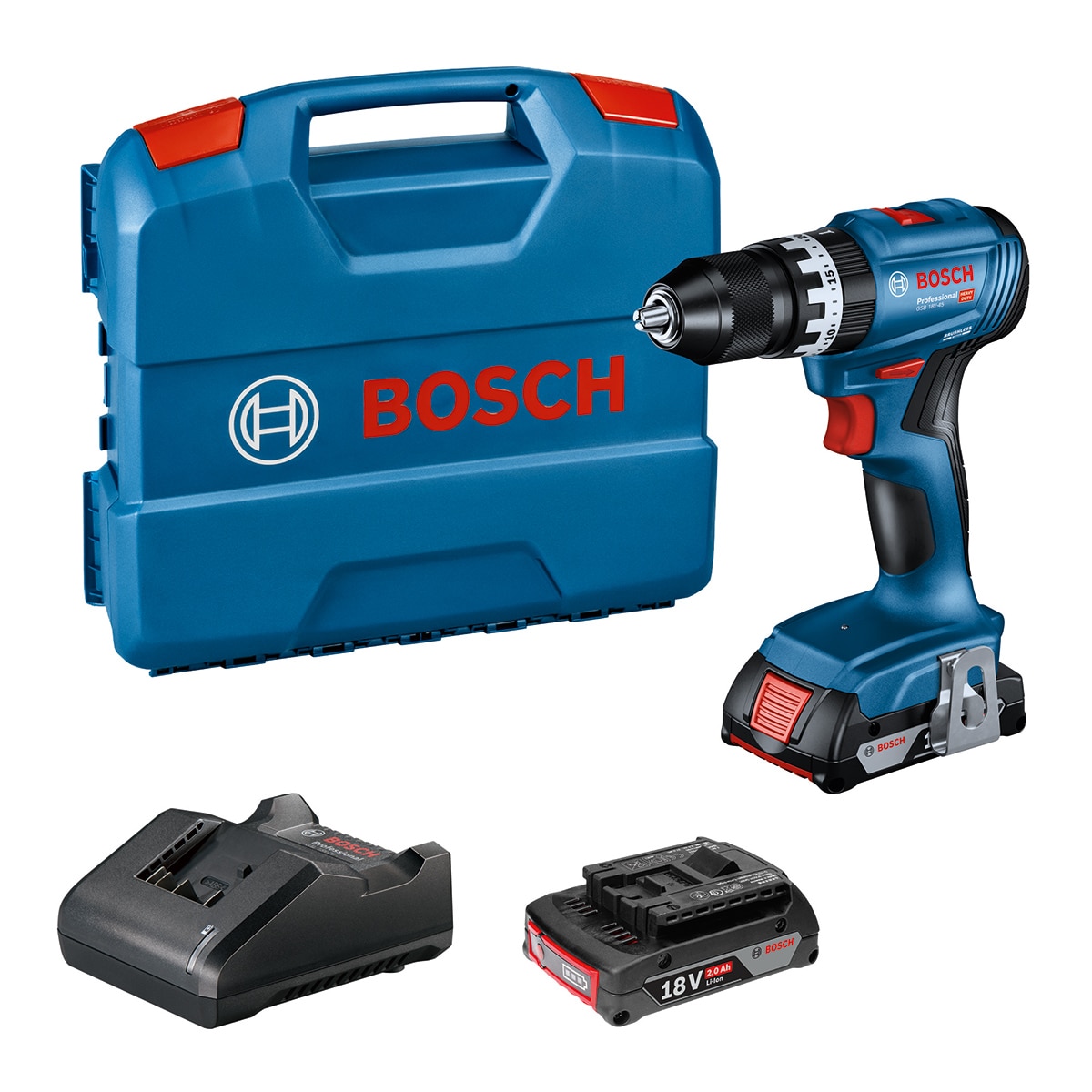 Bosch – Taladro Percutor a Batería GSB 18V-45 Profesional.