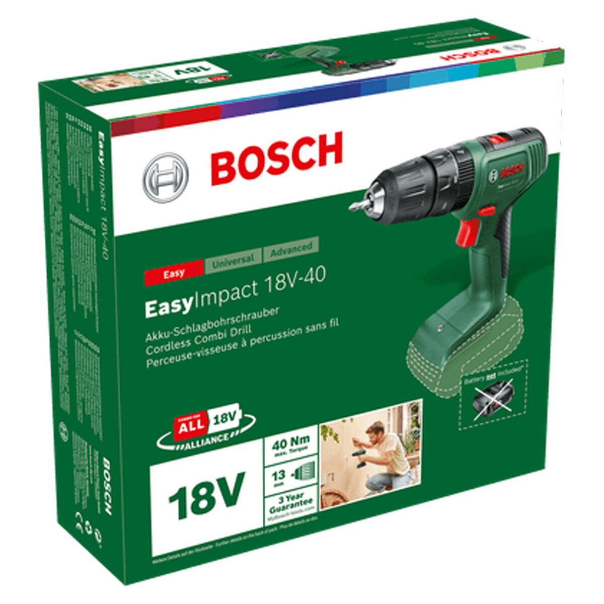 Taladro Percutor Batería EasyImpact 18V sin Batería Verde / Negro-6