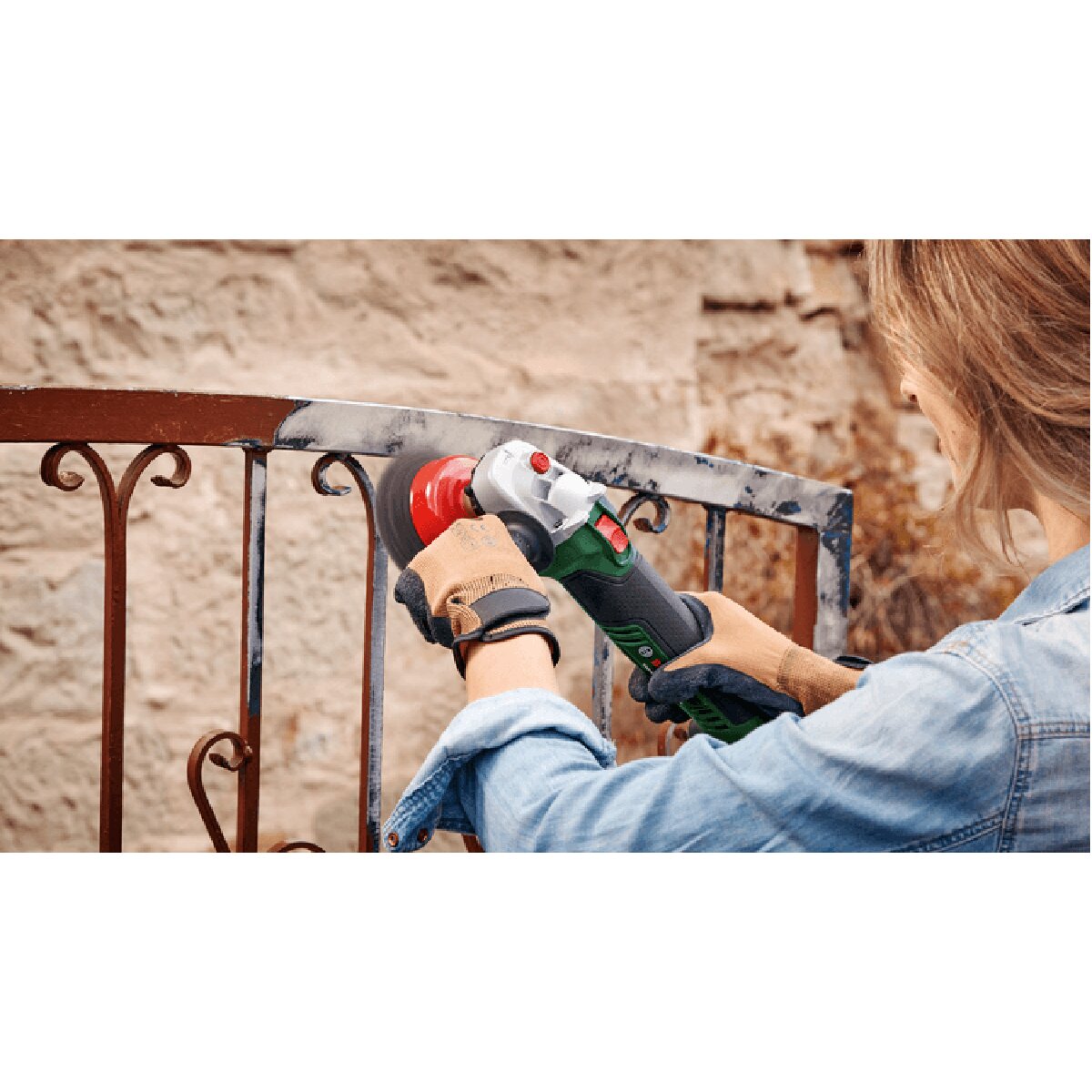 Amoladora Angular a Batería UniversalGrind 18V-75 sin Batería Verde / Negro-3