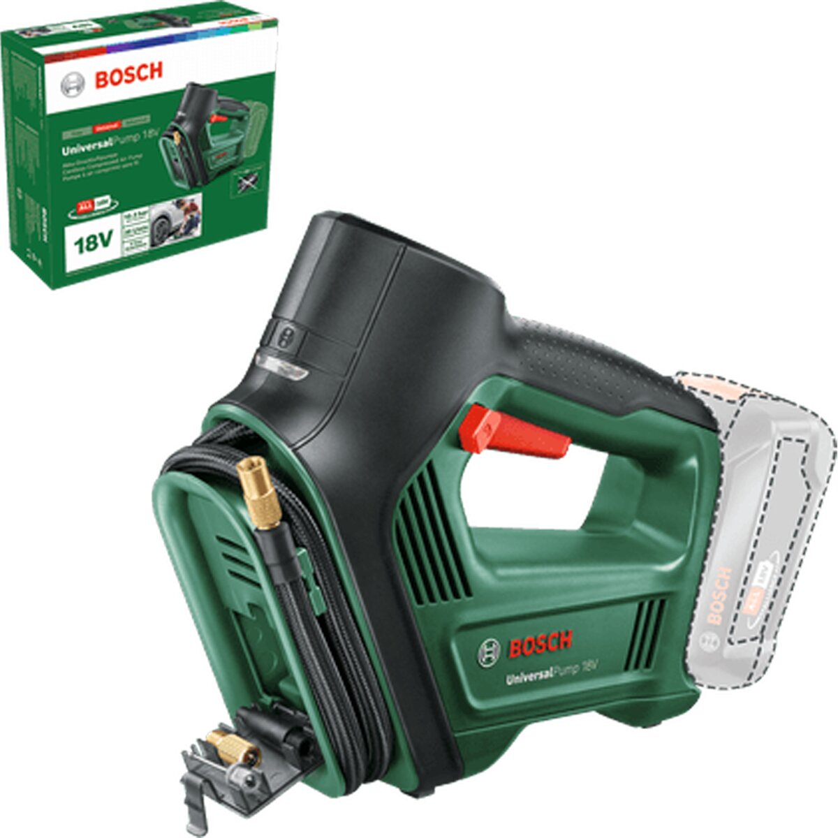 Bomba de Aire Comprimido a Batería UniversalPump 18V sin Batería Verde-9