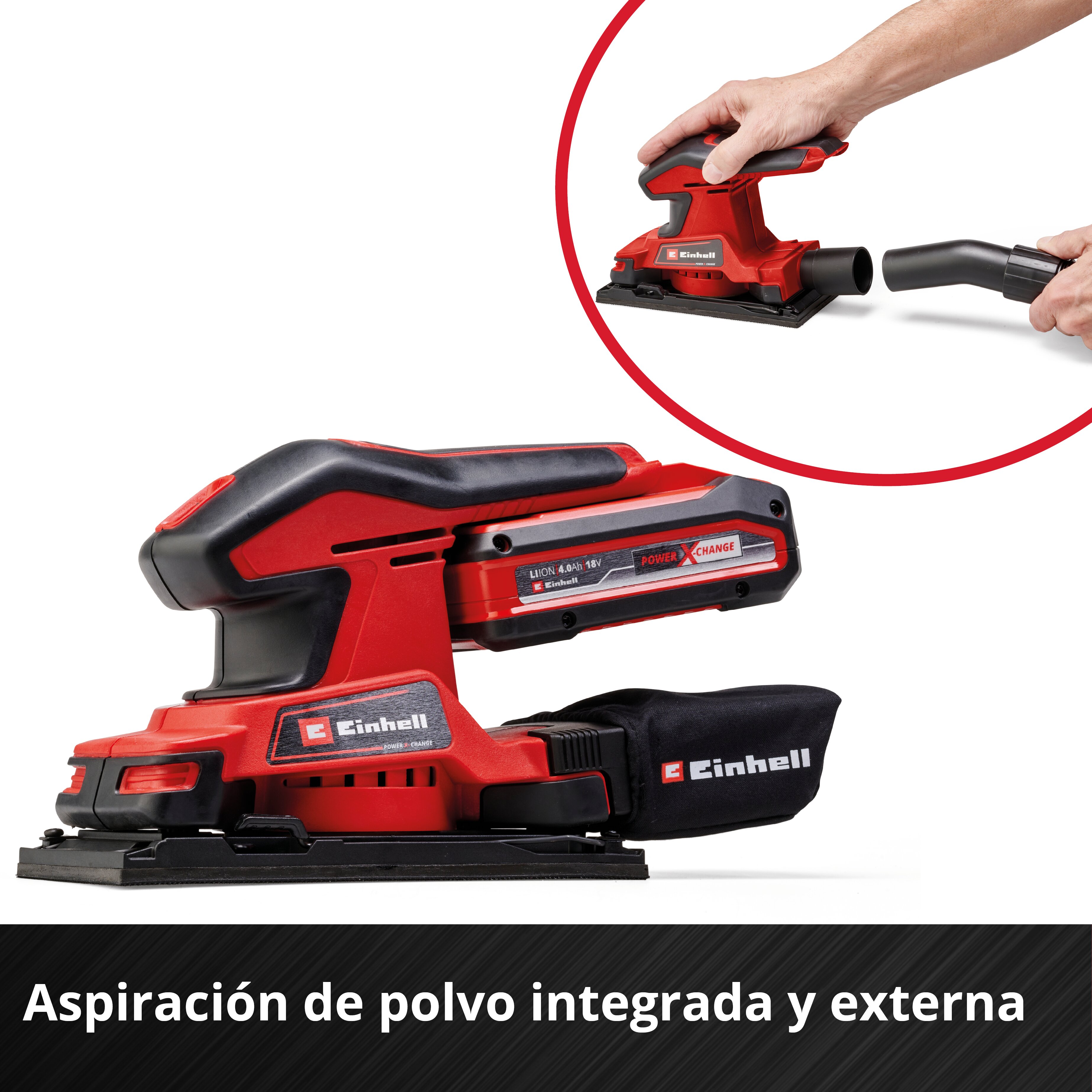 Lijadora orbital Einhell TC-OS 18/187 Li - Solo Rojo-5