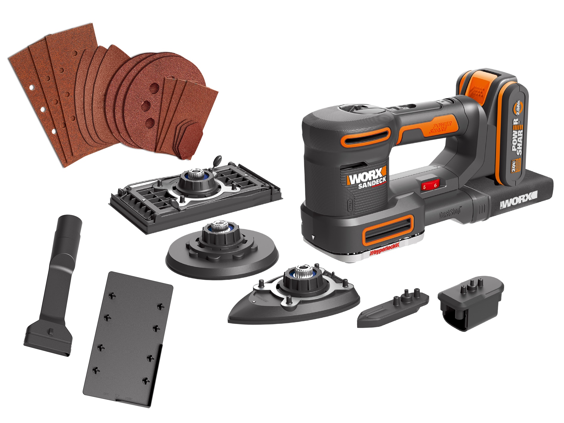 Imagem 0 de Multi-Lixadora Elétrica a Bateria 20 V WX820 + Mala + Acessórios