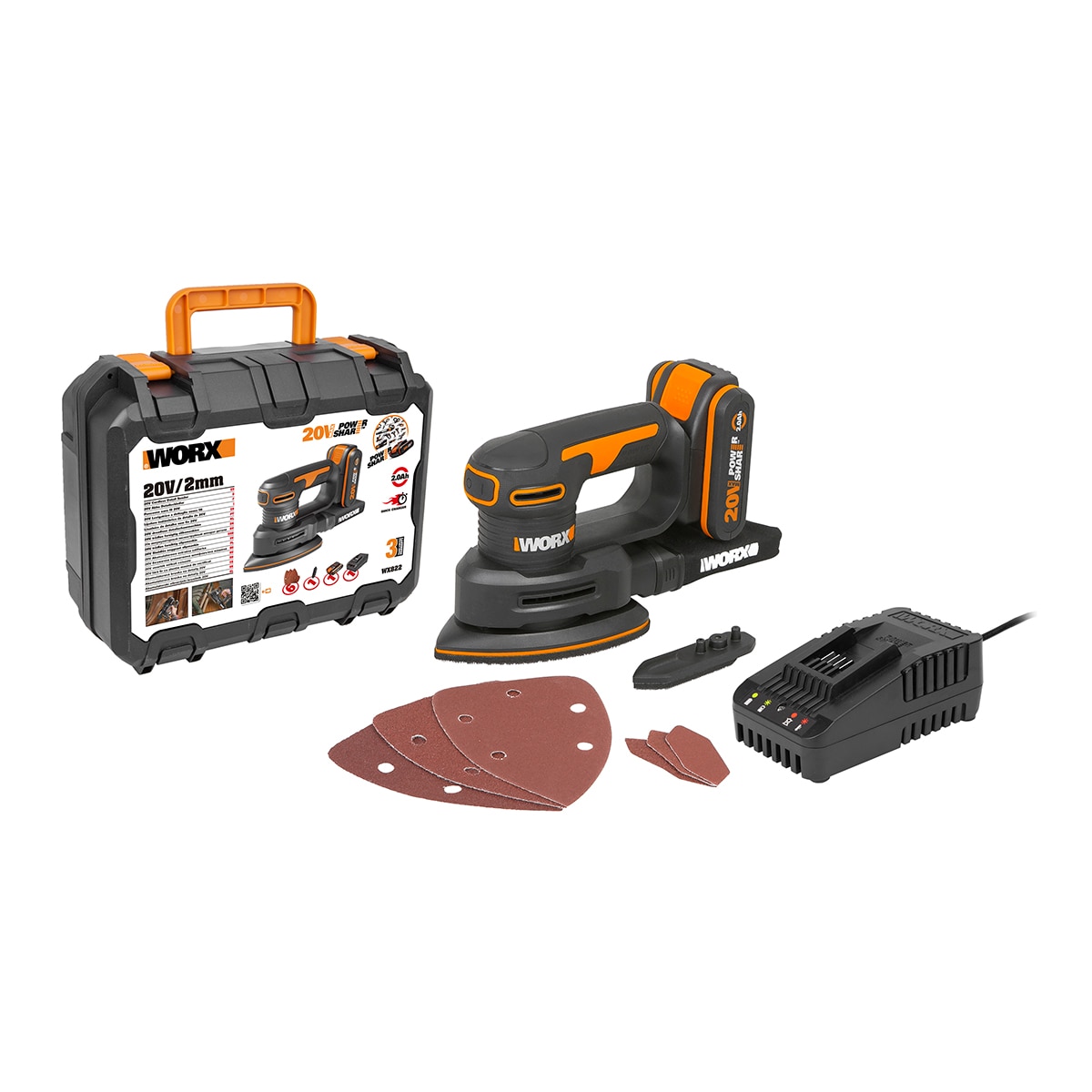 Multilijadora Eléctrica a Batería 20 V WX820 + Maletín + Accesorios Naranja / Negro-3