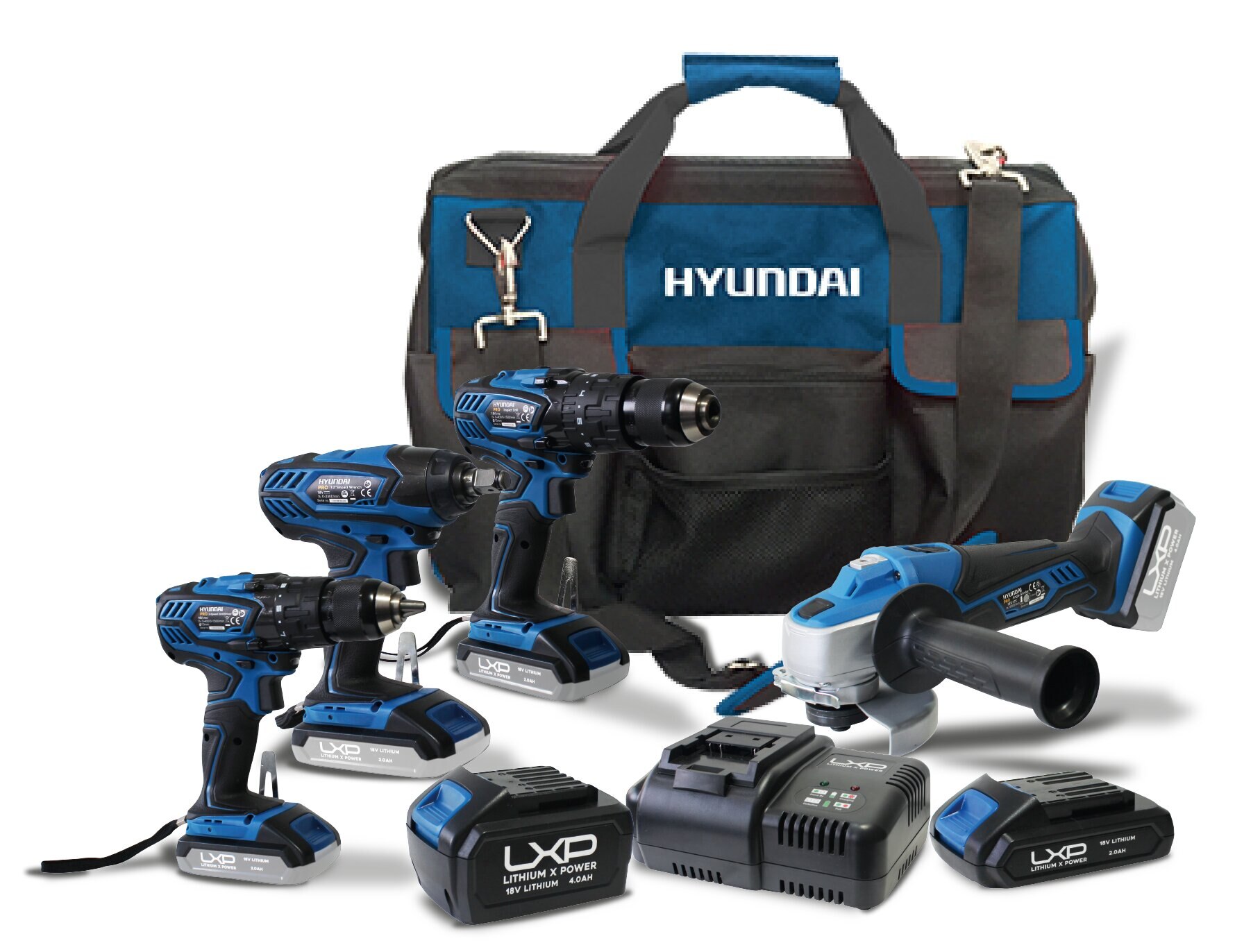 Set de Herramientas Eléctricas Combo 4-3 Azul / Negro-1