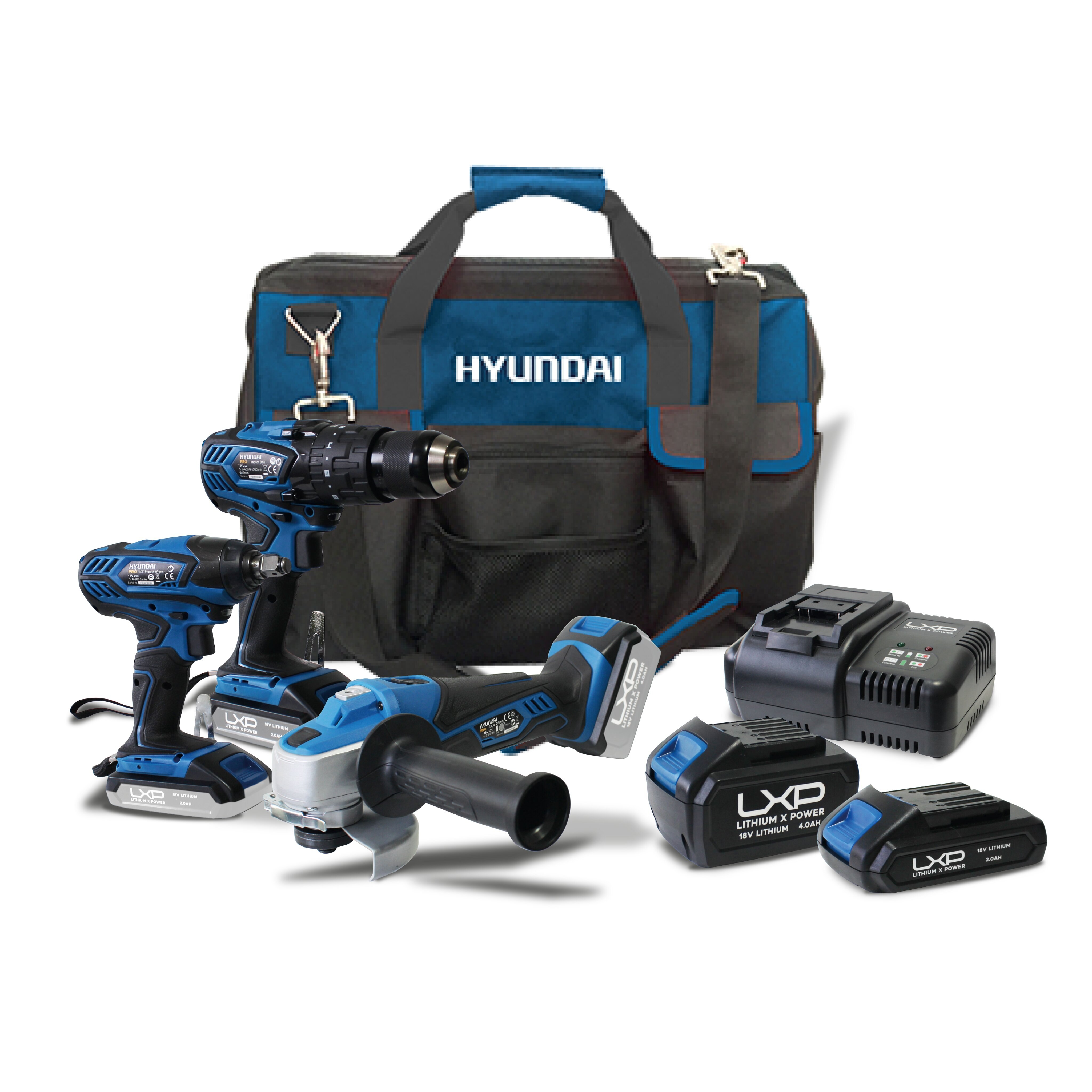 Set de Herramientas Eléctricas Combo 3-3 Azul / Negro-1