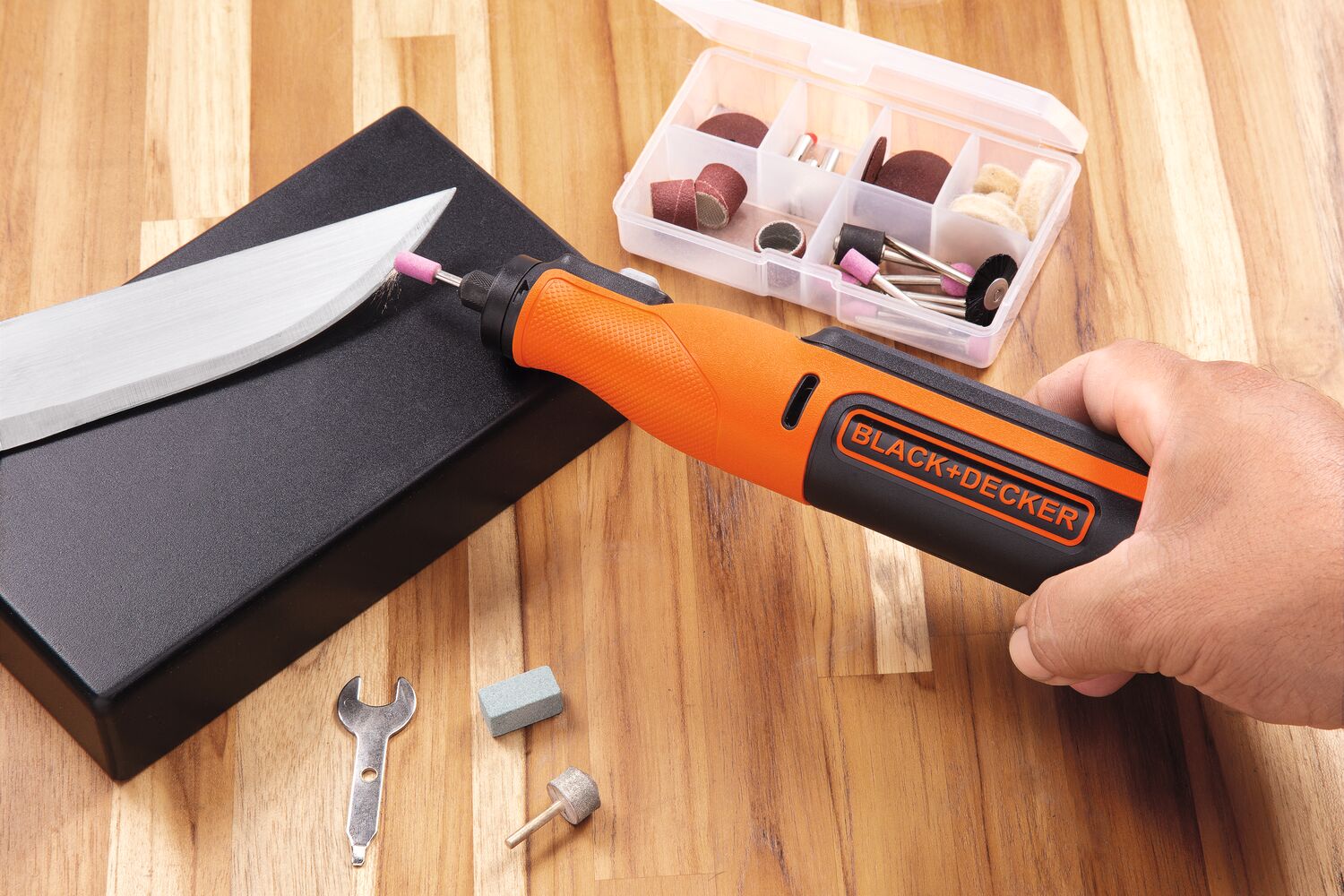 Multi-Herramienta Rotativa 7,2 V con Batería Naranja / Negro-2
