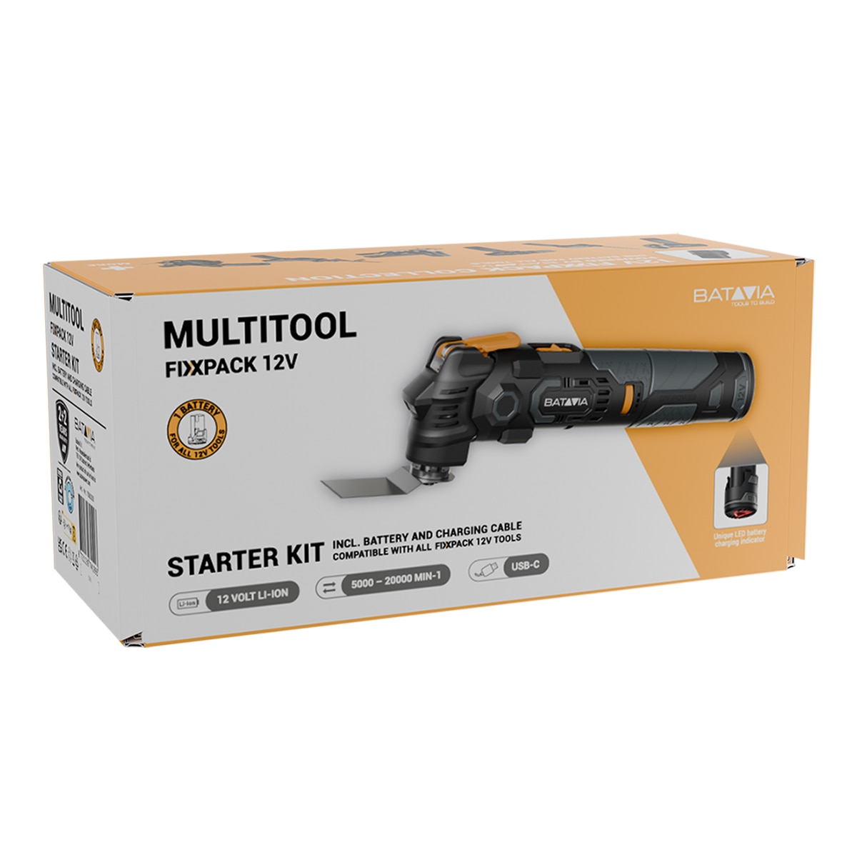 Set multiherramienta Batavia a batería 12V FIXXPACK M Negro-4