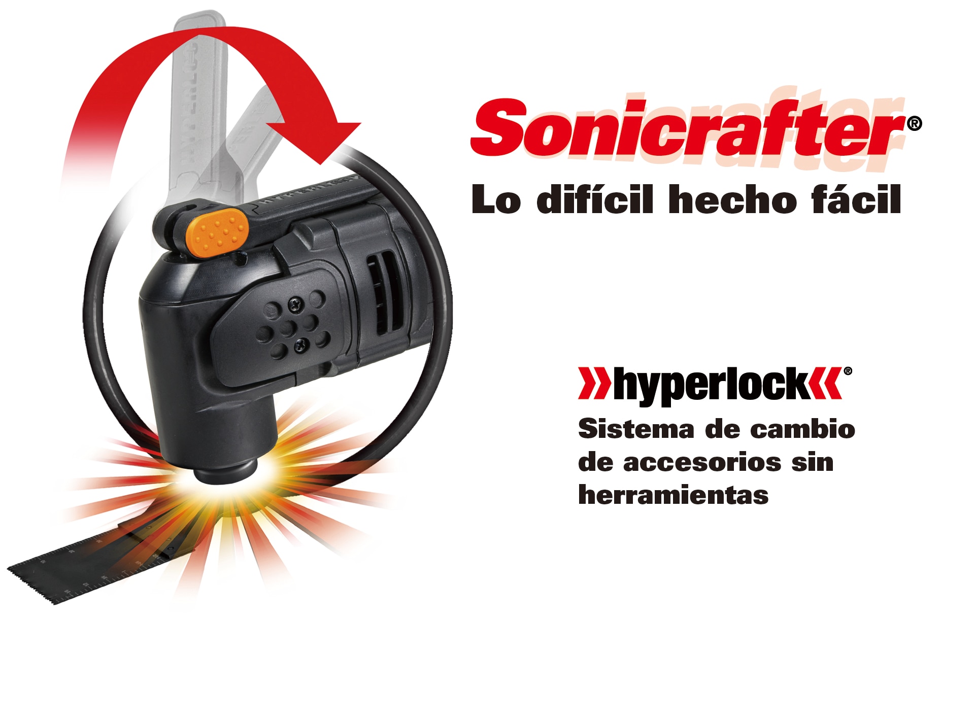 Multiherramienta Oscilante Eléctrica a red 250 W 3,2º WX686 Negro / Naranja-5