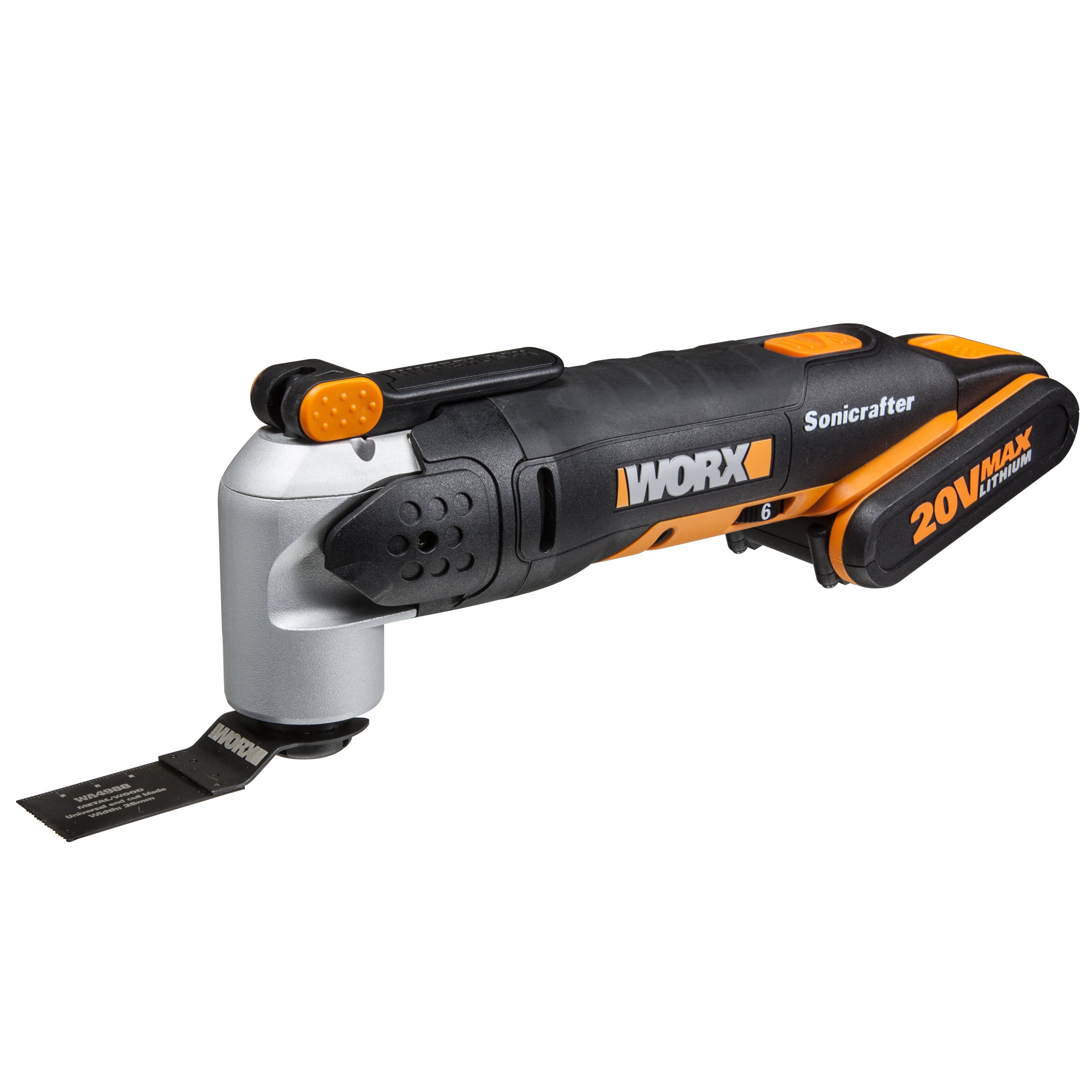 Multiherramienta Oscilante Eléctrica a Batería 20 V 3,2º WX696 PowerShare Negro / Naranja-2