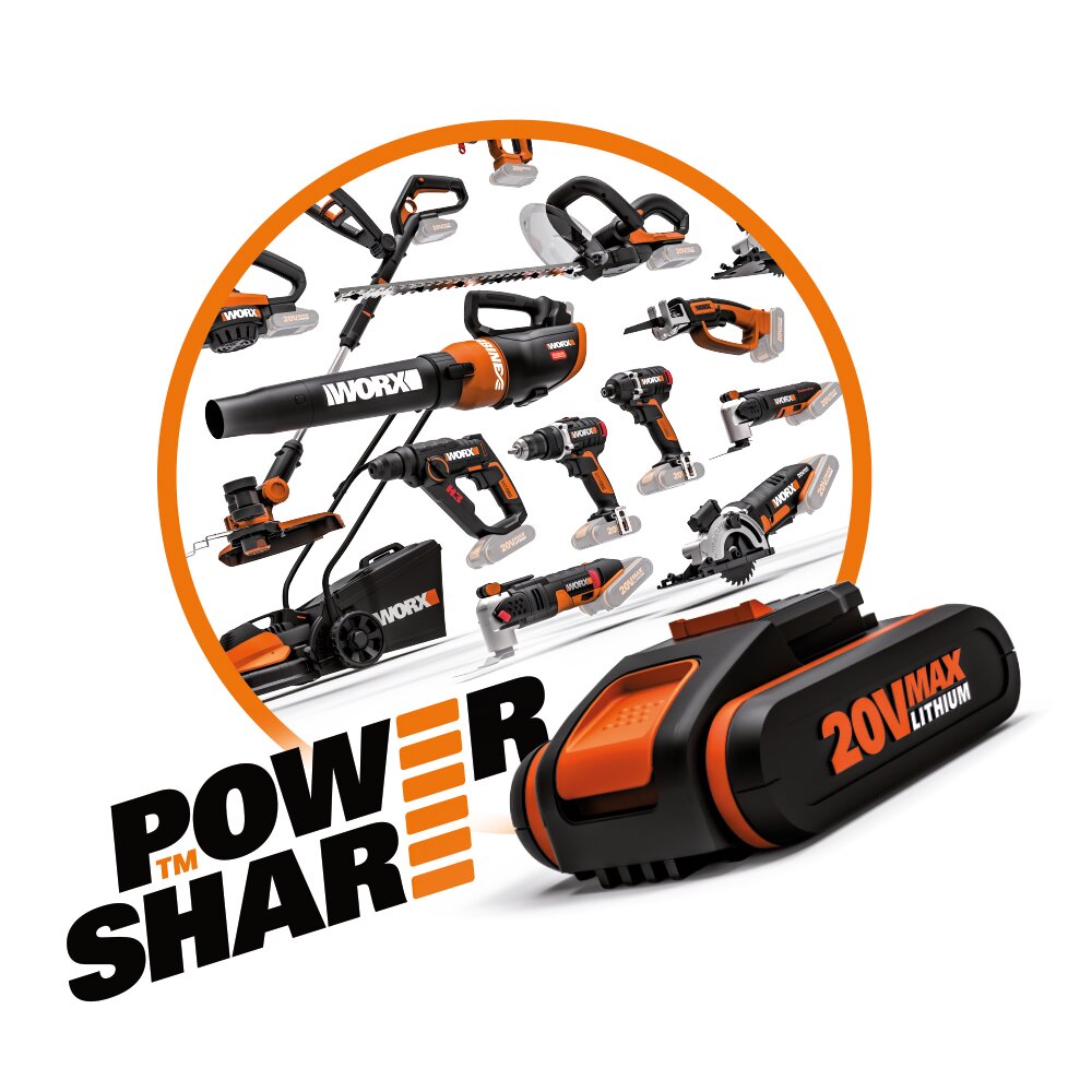 Multiherramienta Oscilante Eléctrica a Batería 20 V 3,2º WX696 PowerShare Negro / Naranja-8