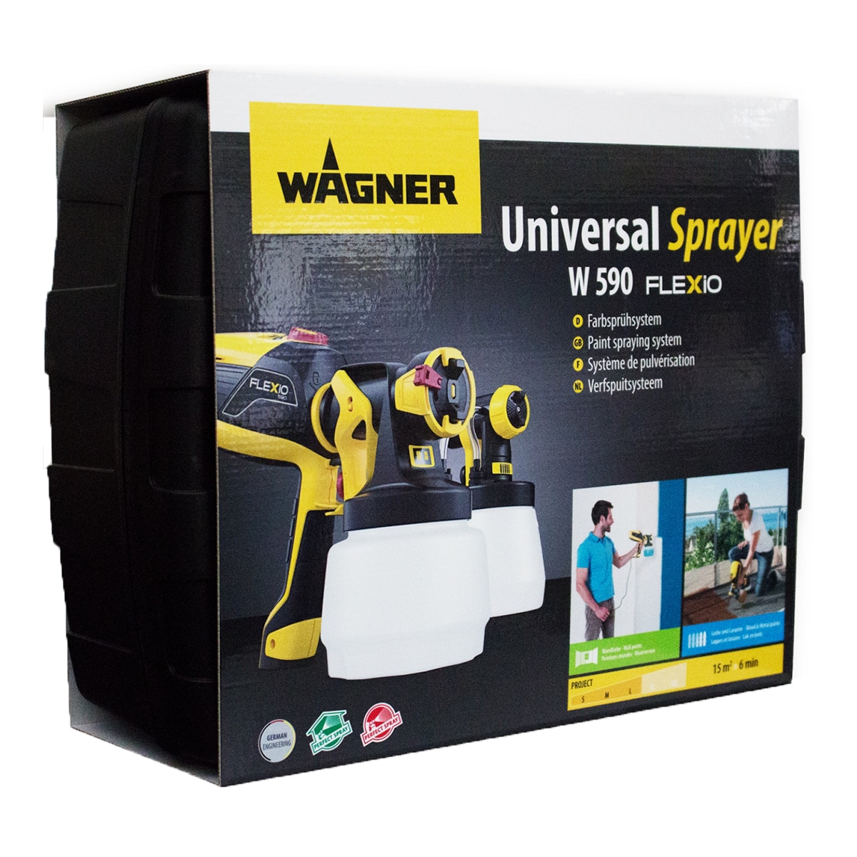 Turbina Pulverización Pintura Universal W590 Flexio Negro / Amarillo-5