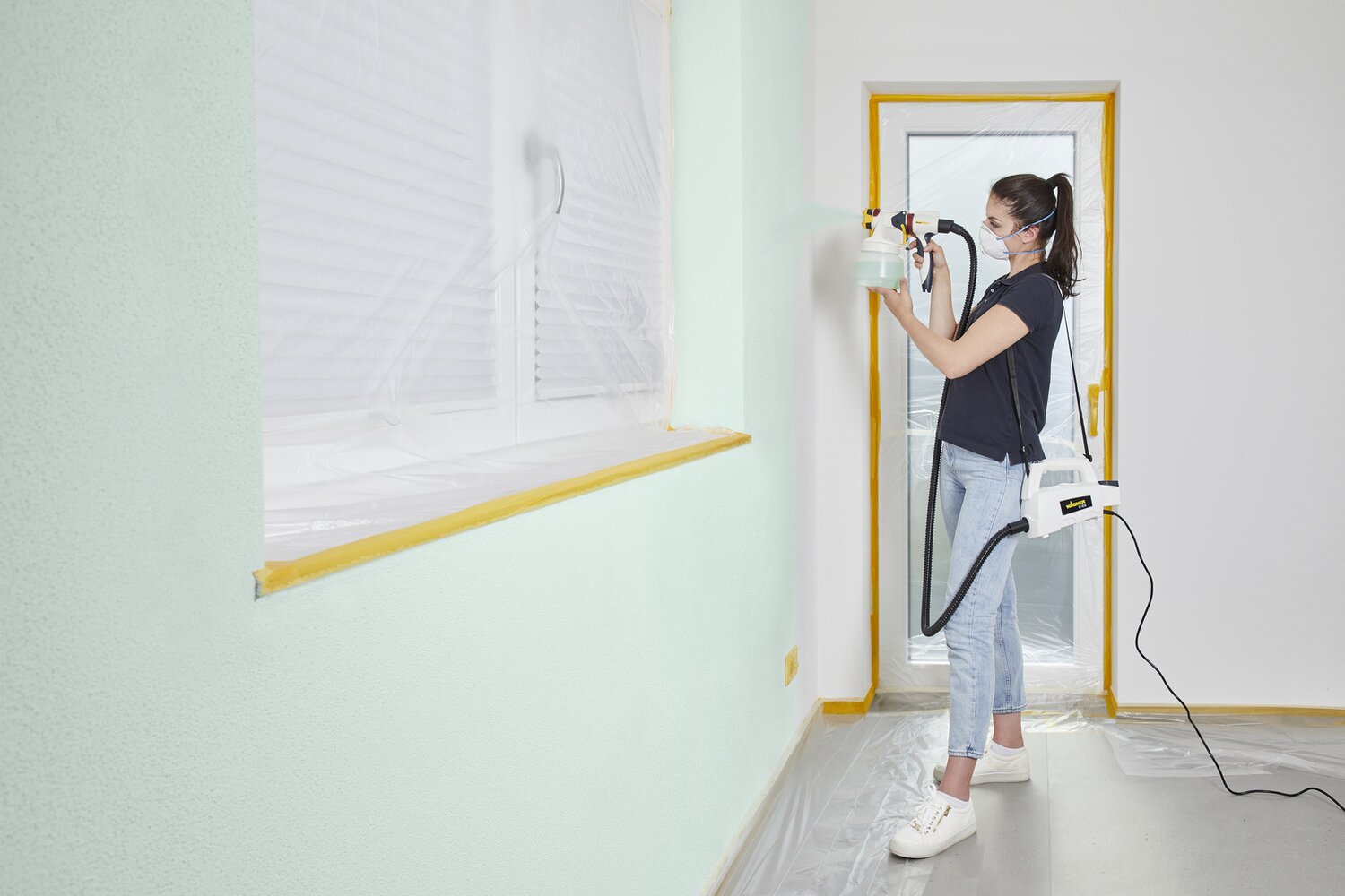Turbina Pintor W450 Plus + Frontal Esmaltes/Lacas Blanco / Negro-3