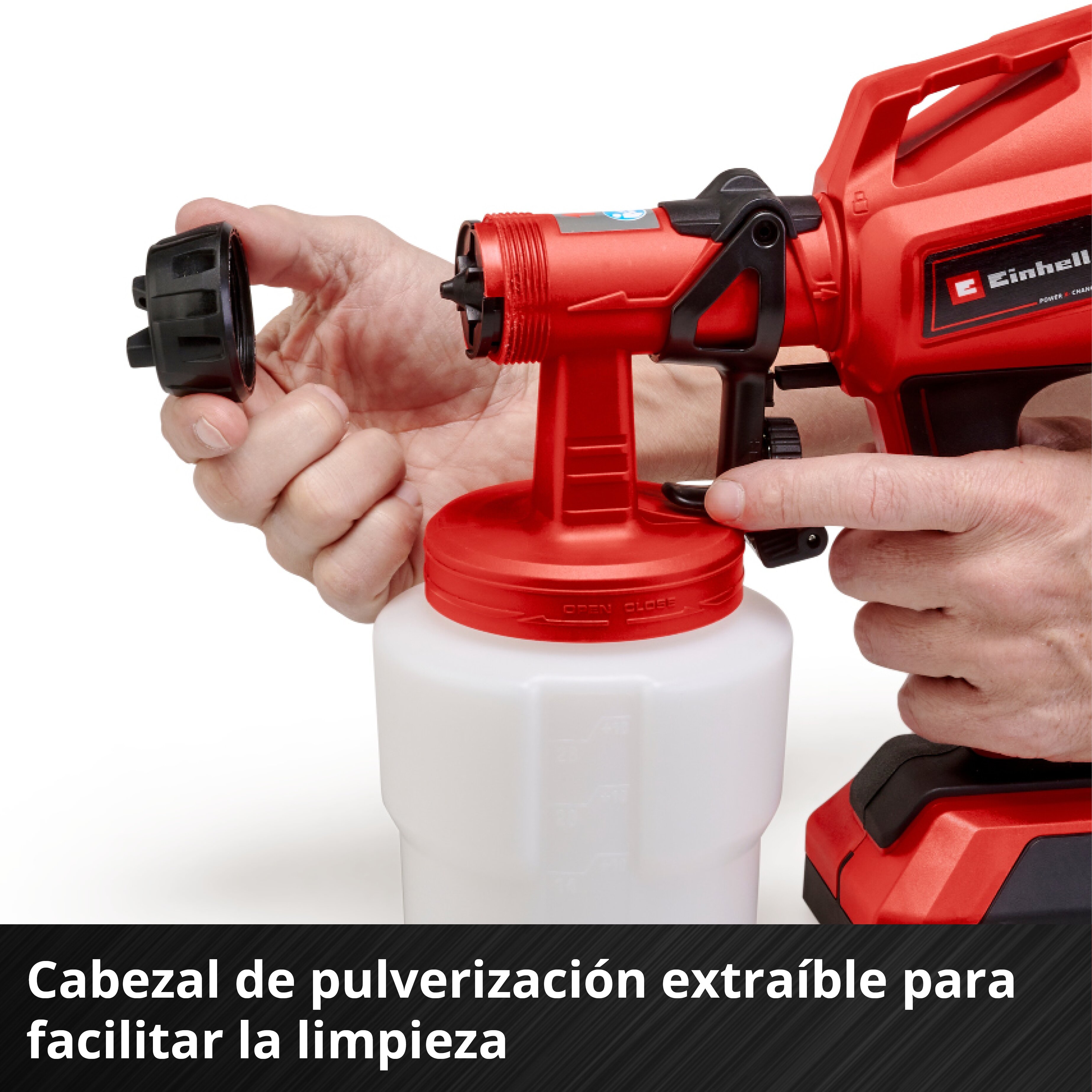 Pistola de pintar Einhell TC-SY 18/60 Li-Solo Rojo-4