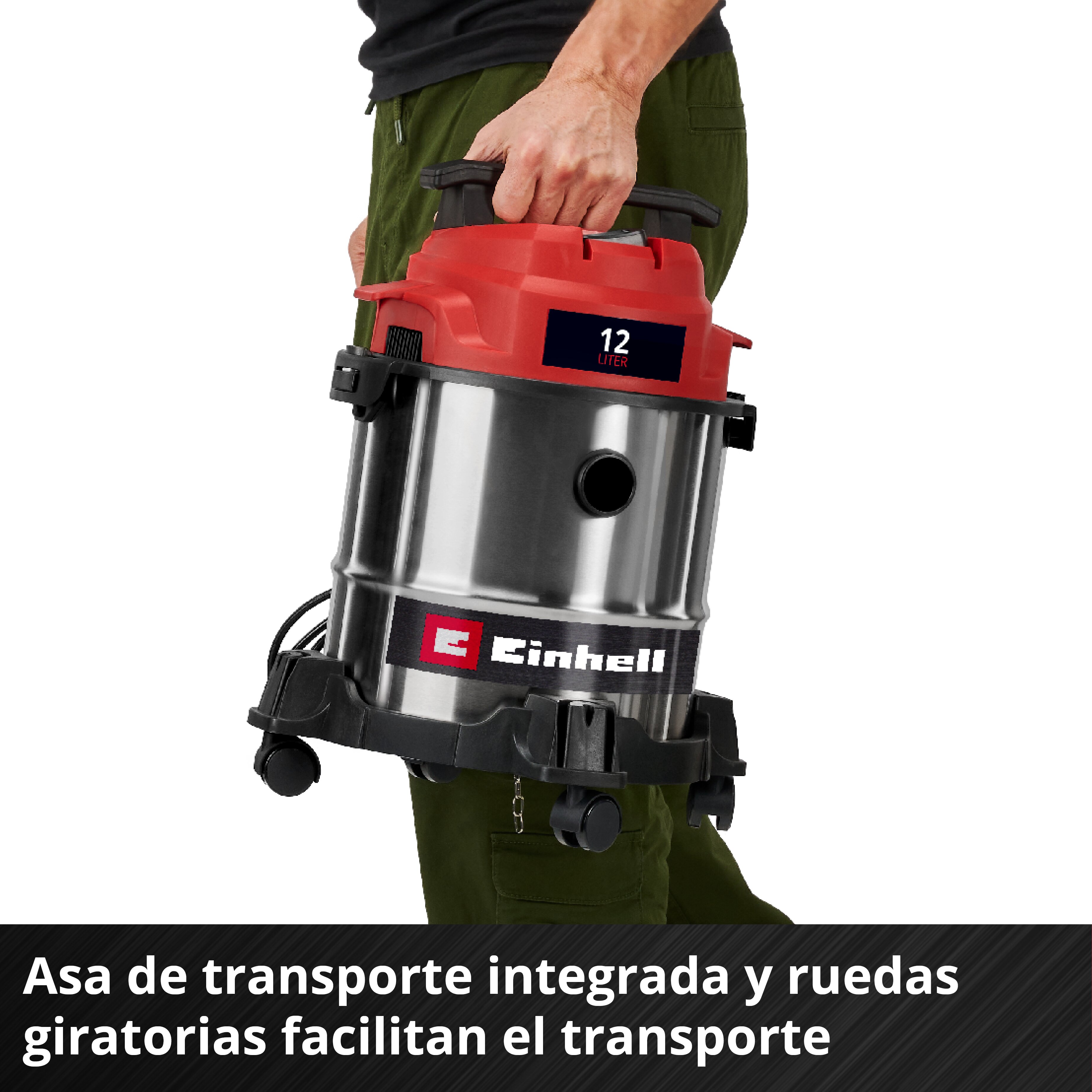 Aspirador sólidos/líquidos Einhell TC-VC 1240 S (bajo consumo) Rojo-3