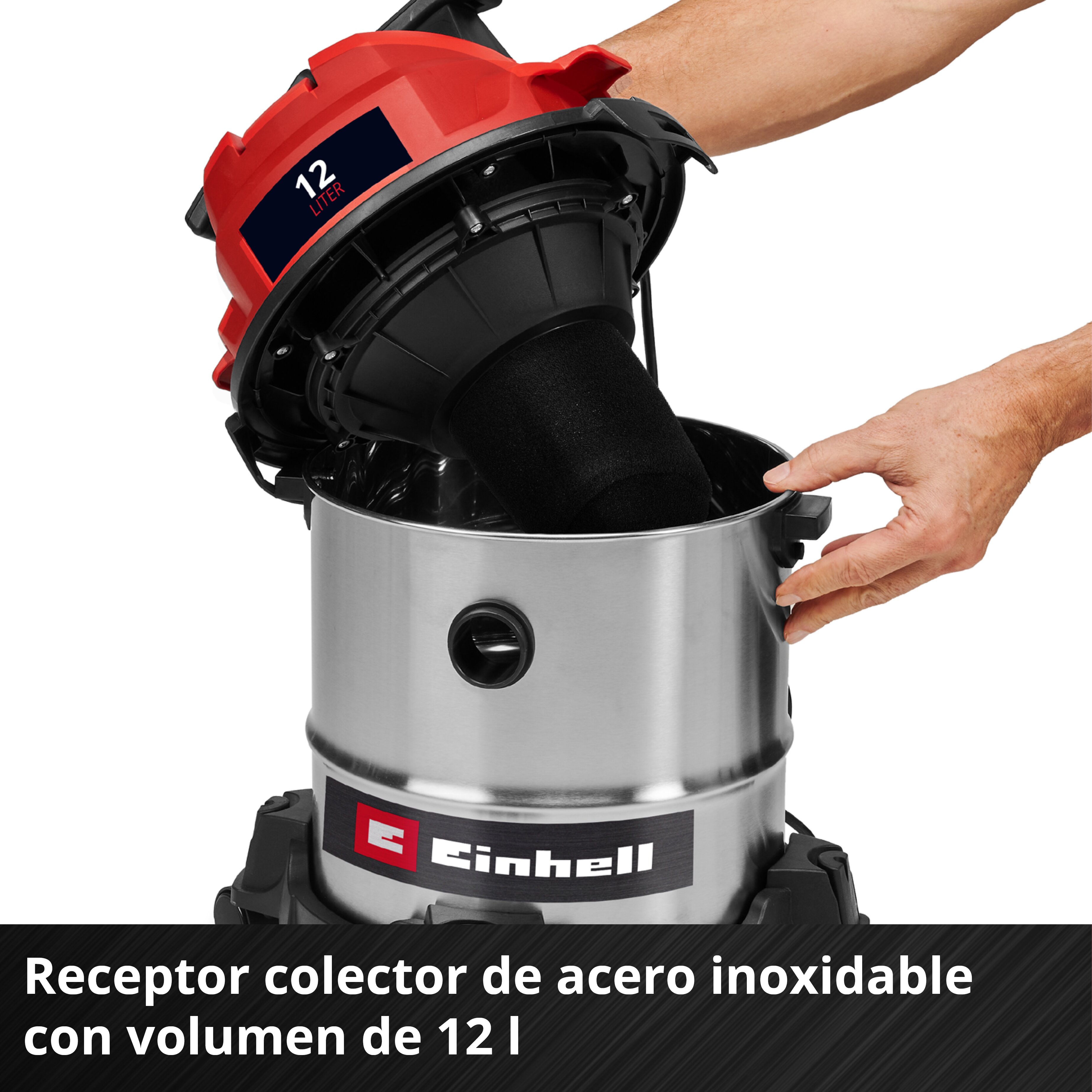 Aspirador sólidos/líquidos Einhell TC-VC 1240 S (bajo consumo) Rojo-4