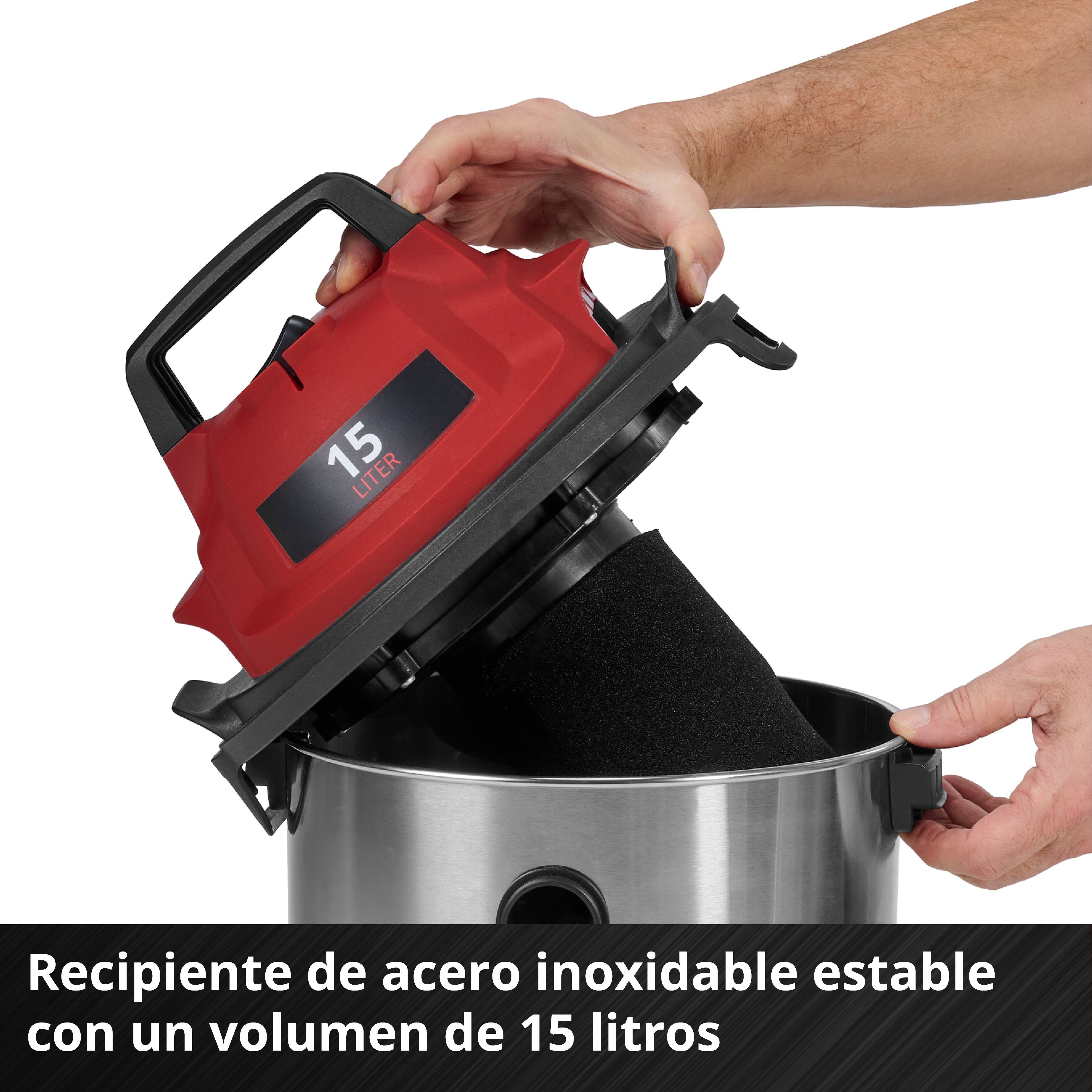Aspirador seco-húmedo inox Einhell TC-VC 1540 S (bajo consumo) Rojo-2