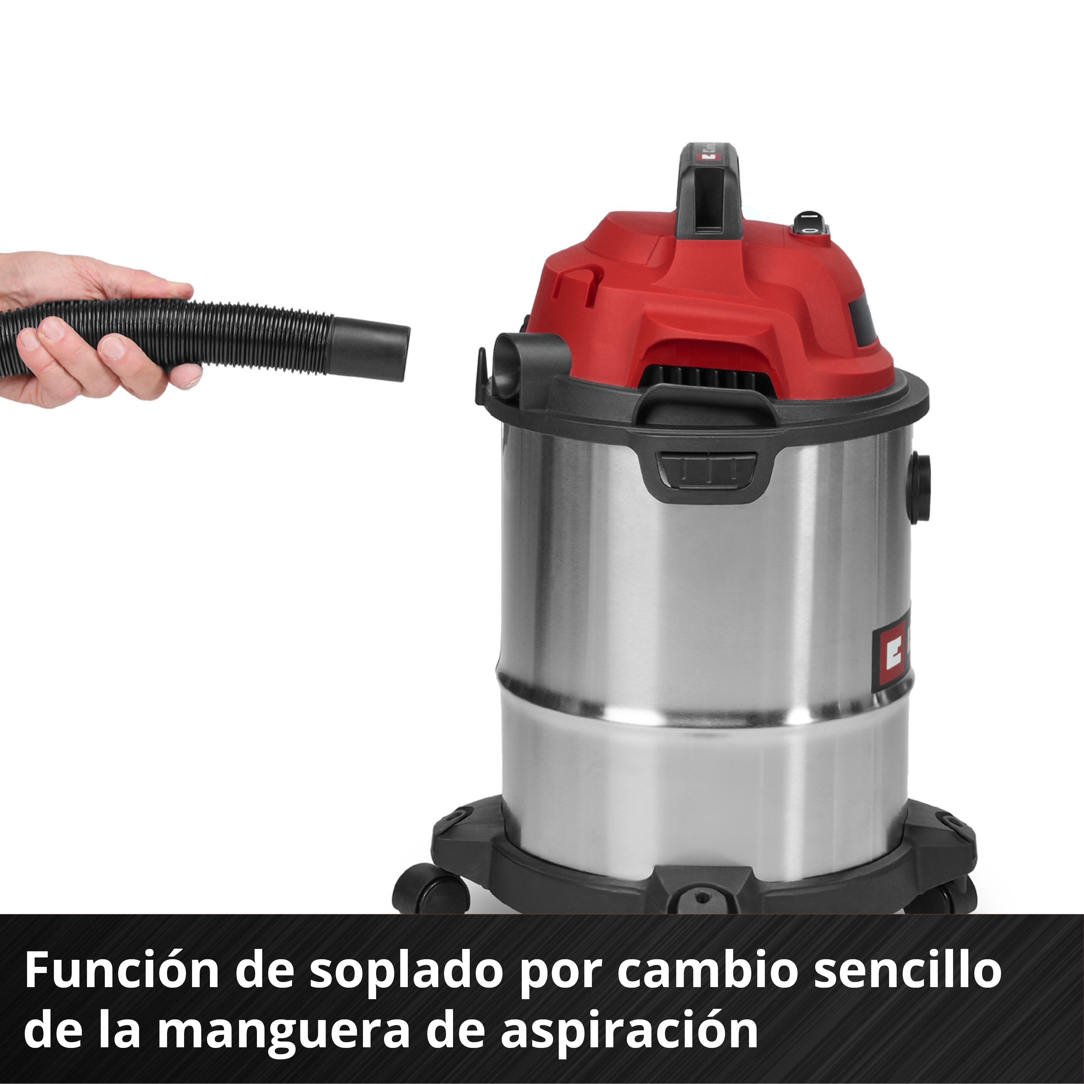 Aspirador seco-húmedo inox Einhell TC-VC 1540 S (bajo consumo) Rojo-4
