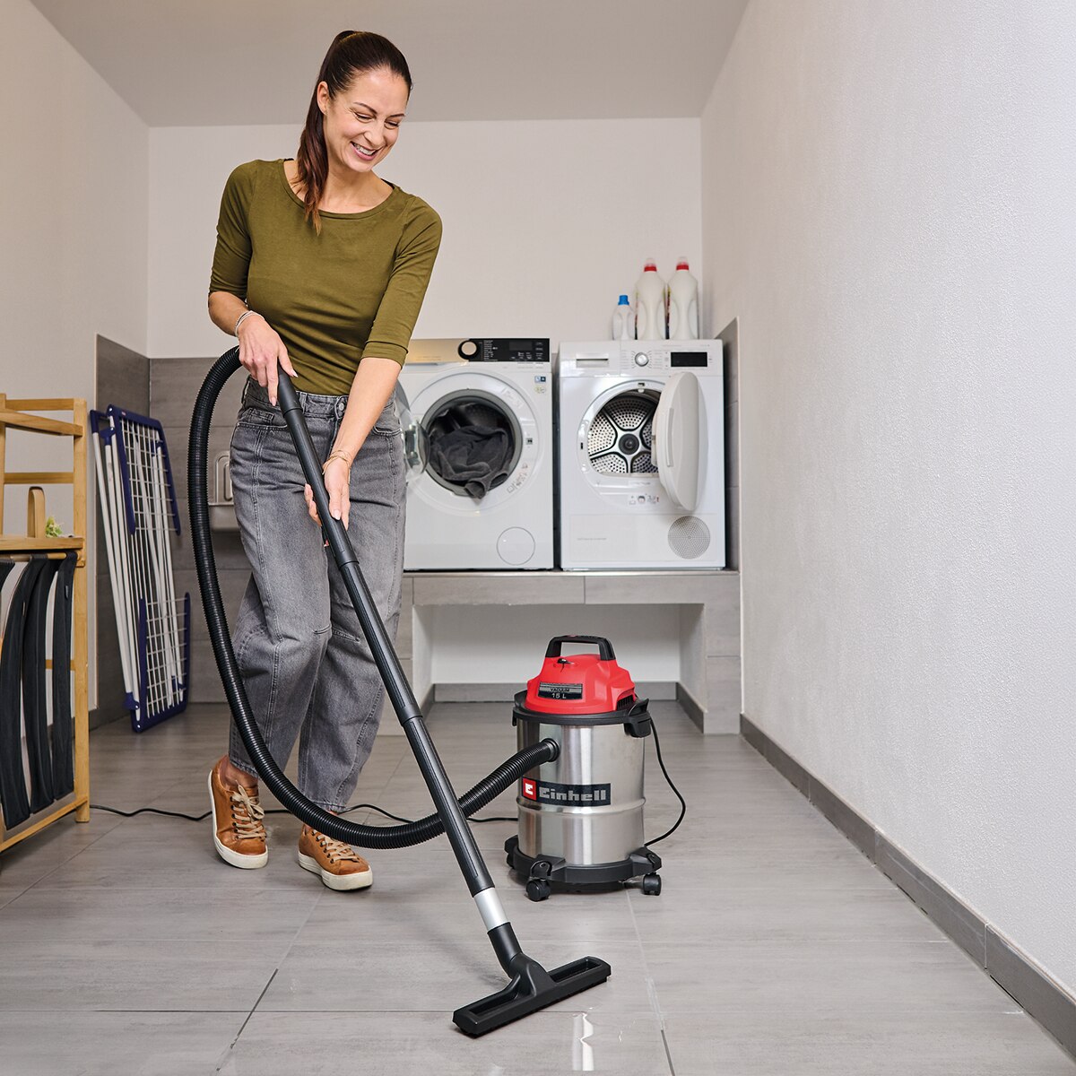 Aspirador seco-húmedo inox Einhell TC-VC 1540 S (bajo consumo) Rojo-11