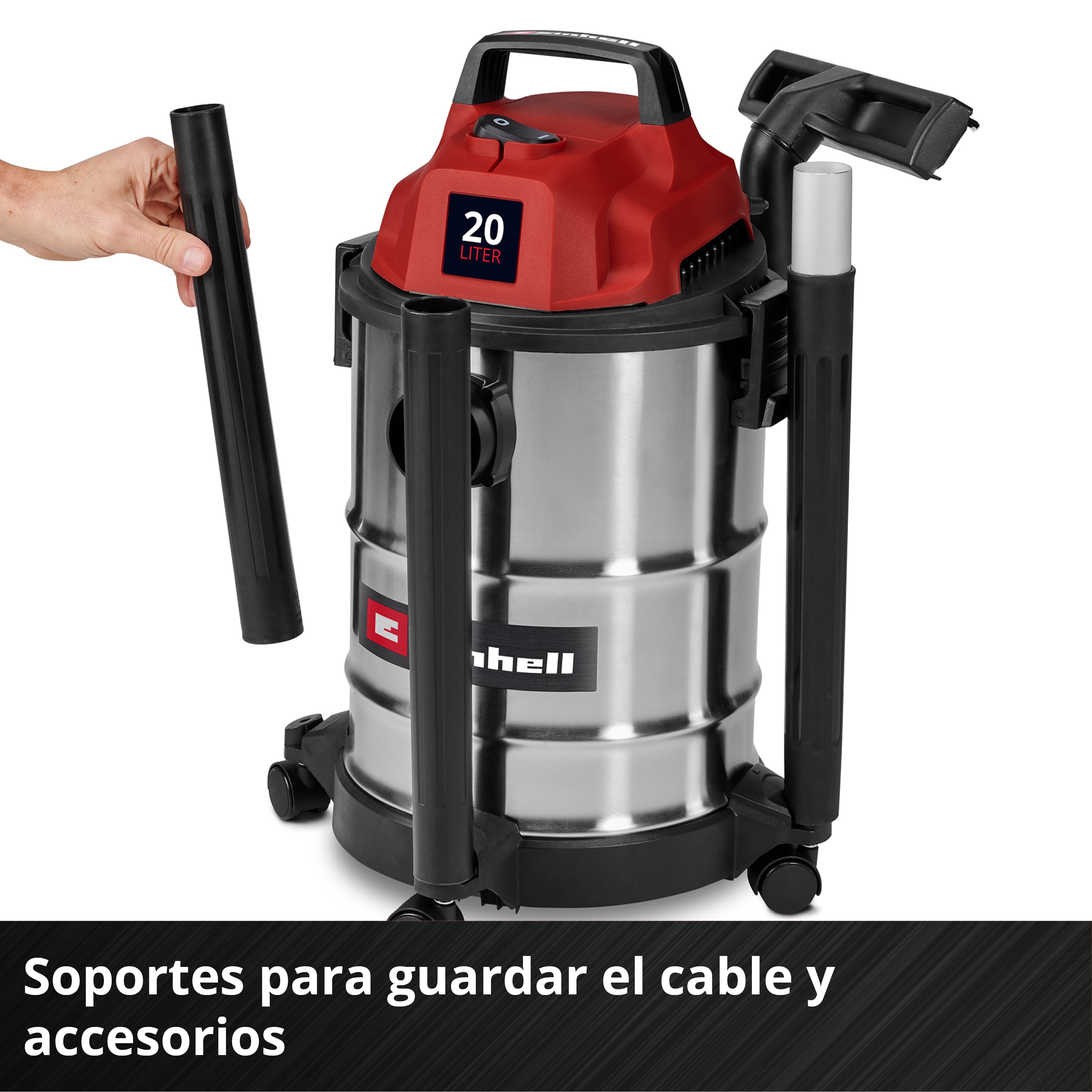 Aspirador seco-húmedo inox Einhell TC-VC 2045 S (bajo consumo) Rojo-4