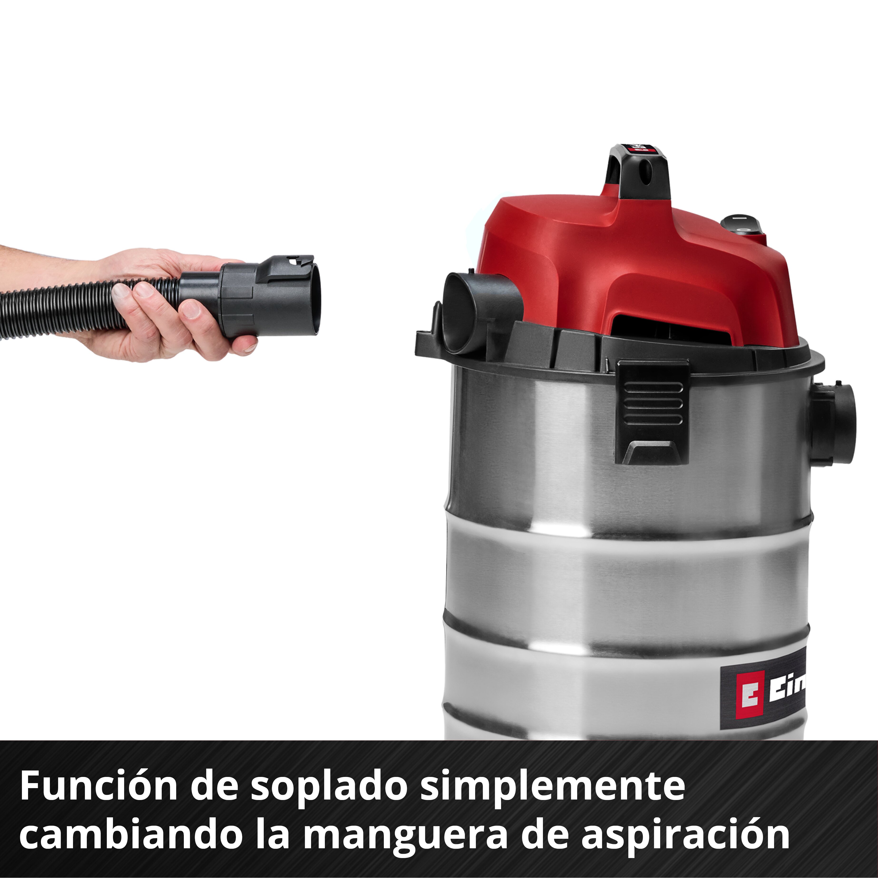 Aspirador seco-húmedo inox Einhell TC-VC 3055 S (bajo consumo) Rojo-4