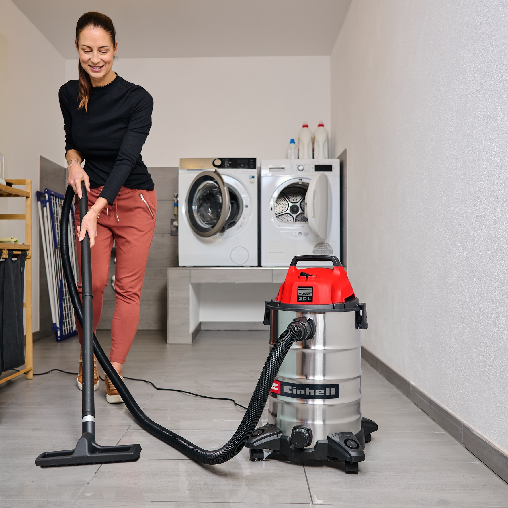 Aspirador seco-húmedo inox Einhell TC-VC 3055 S (bajo consumo) Rojo-11