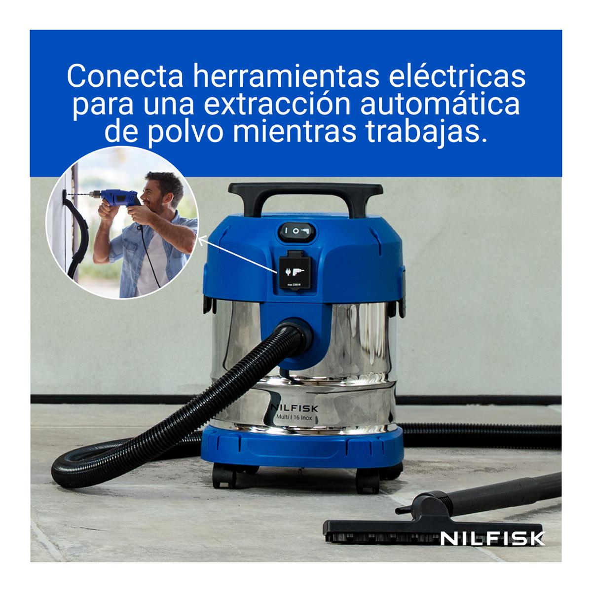 Aspirador multiusos agua y polvo Nilfisk Multi I 16L T Inox Inox-7