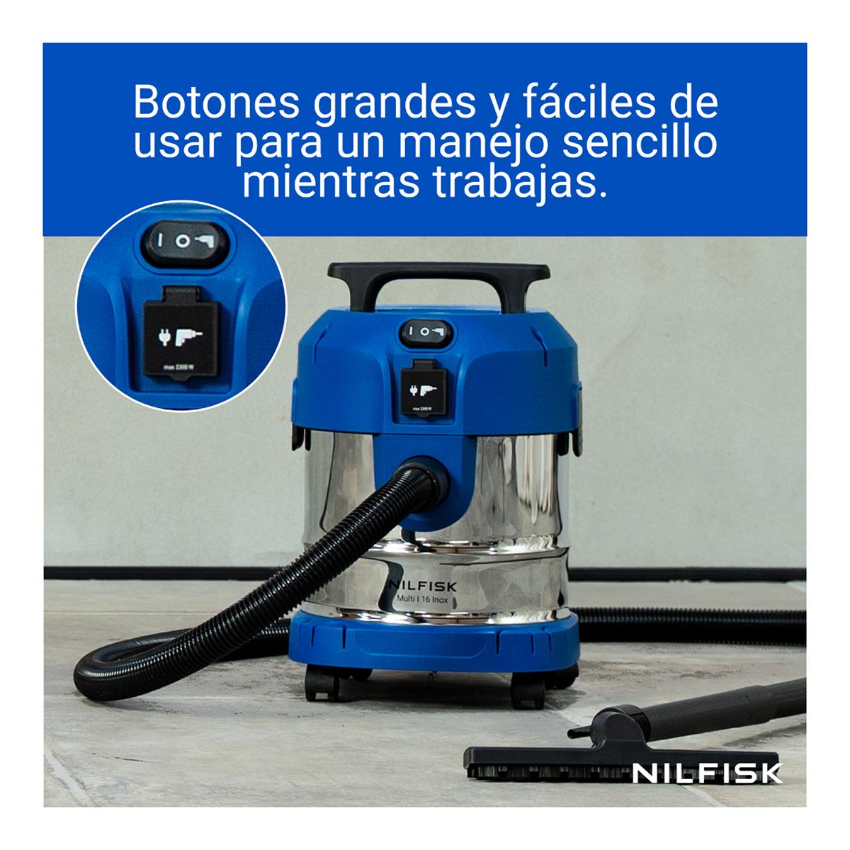Aspirador multiusos agua y polvo Nilfisk Multi I 16L T Inox Inox-16