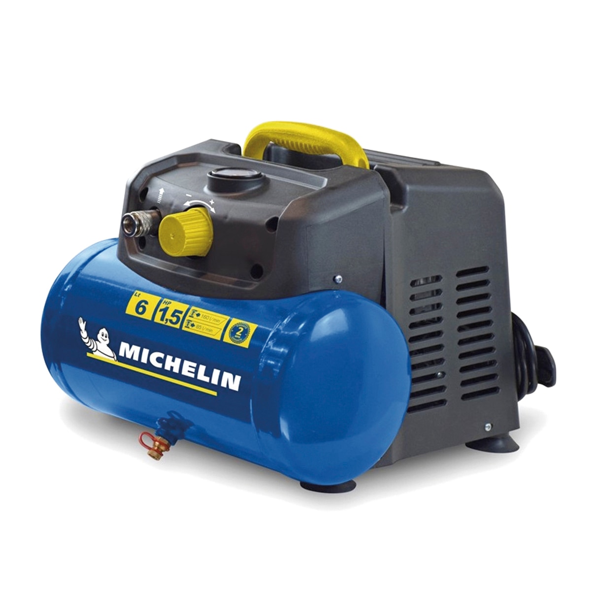 Michelin – Compresor de Aire sin aceite Eléctrico con cable a red 0,4 CV 6 litros MBL6.