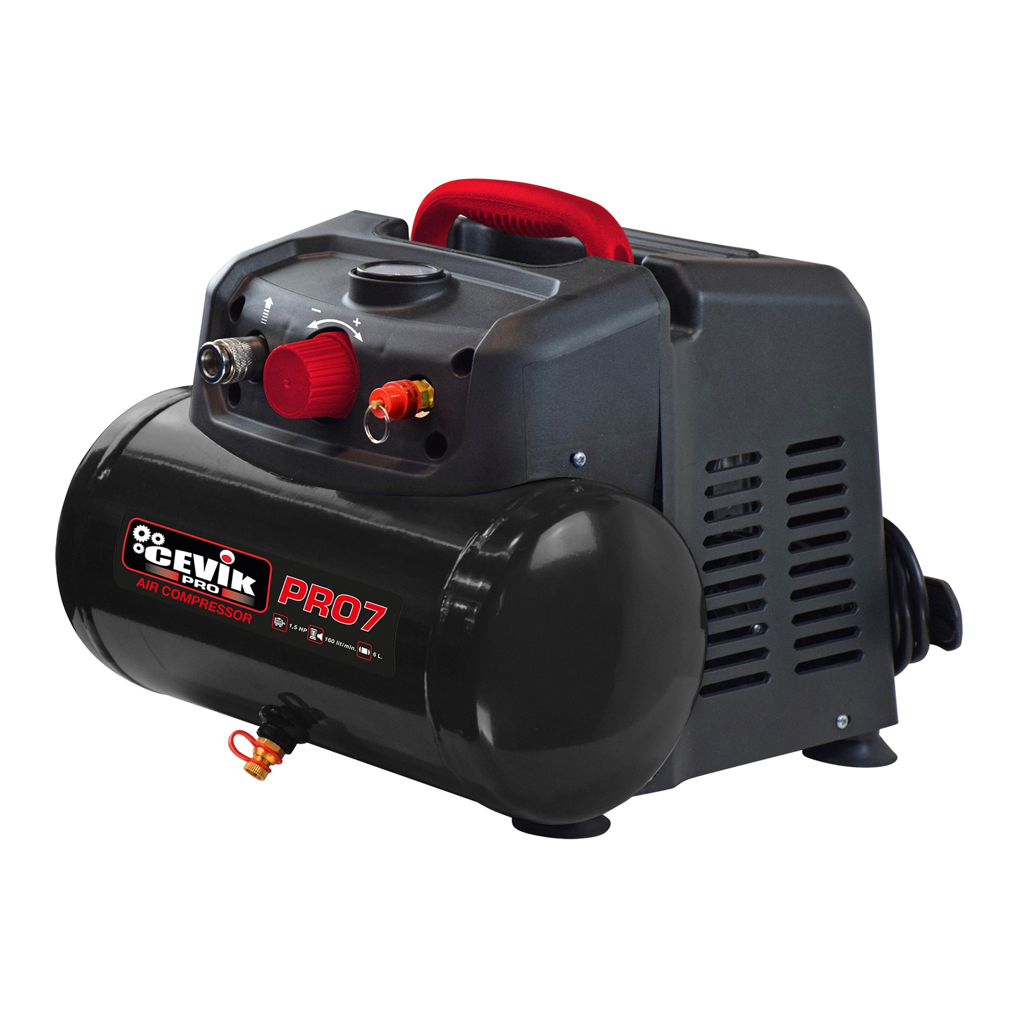 CEVIK PRO – Compresor de Aire 6 litros 1,5 HP.